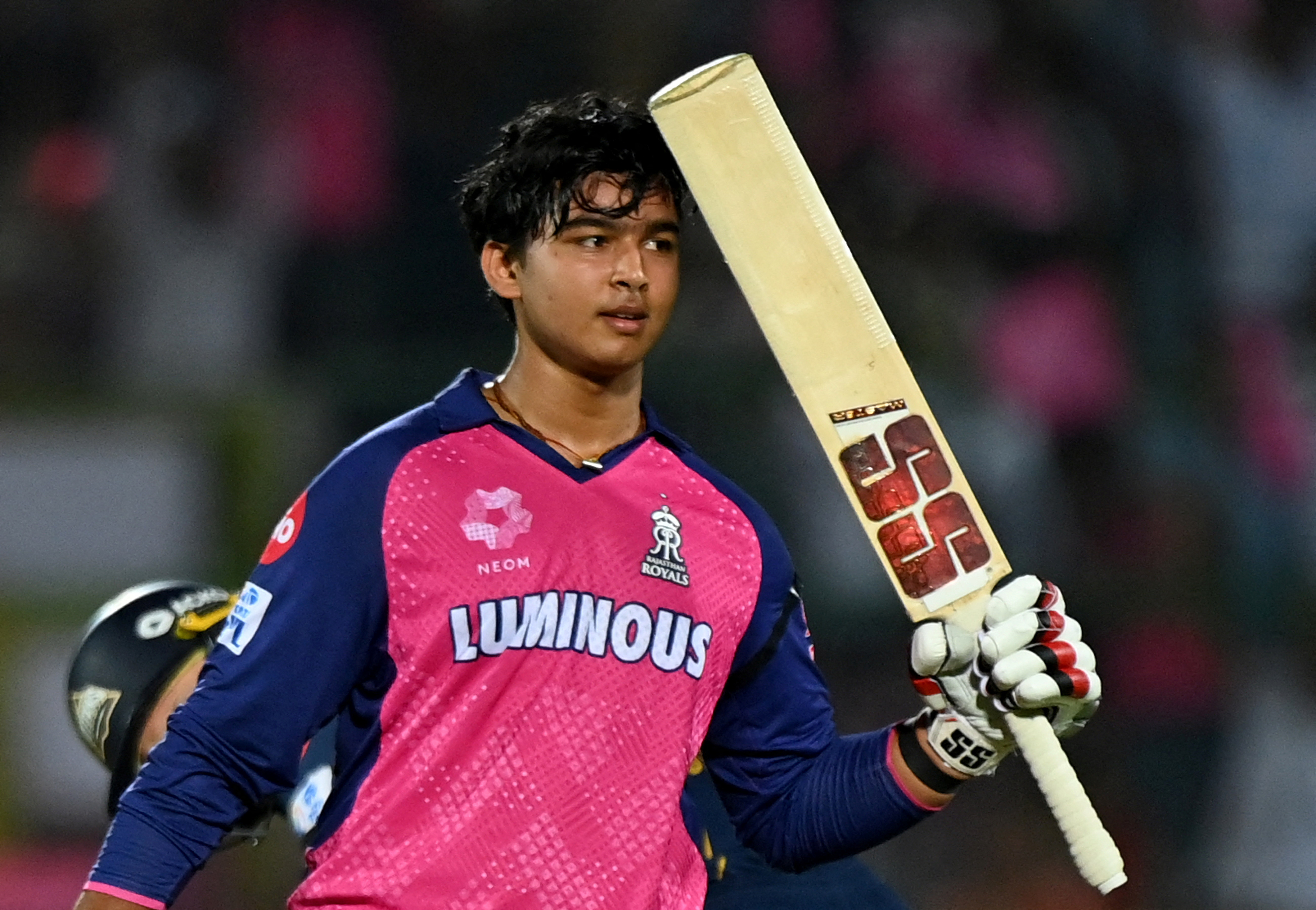 Vaibhav Suryavanshi reacts.