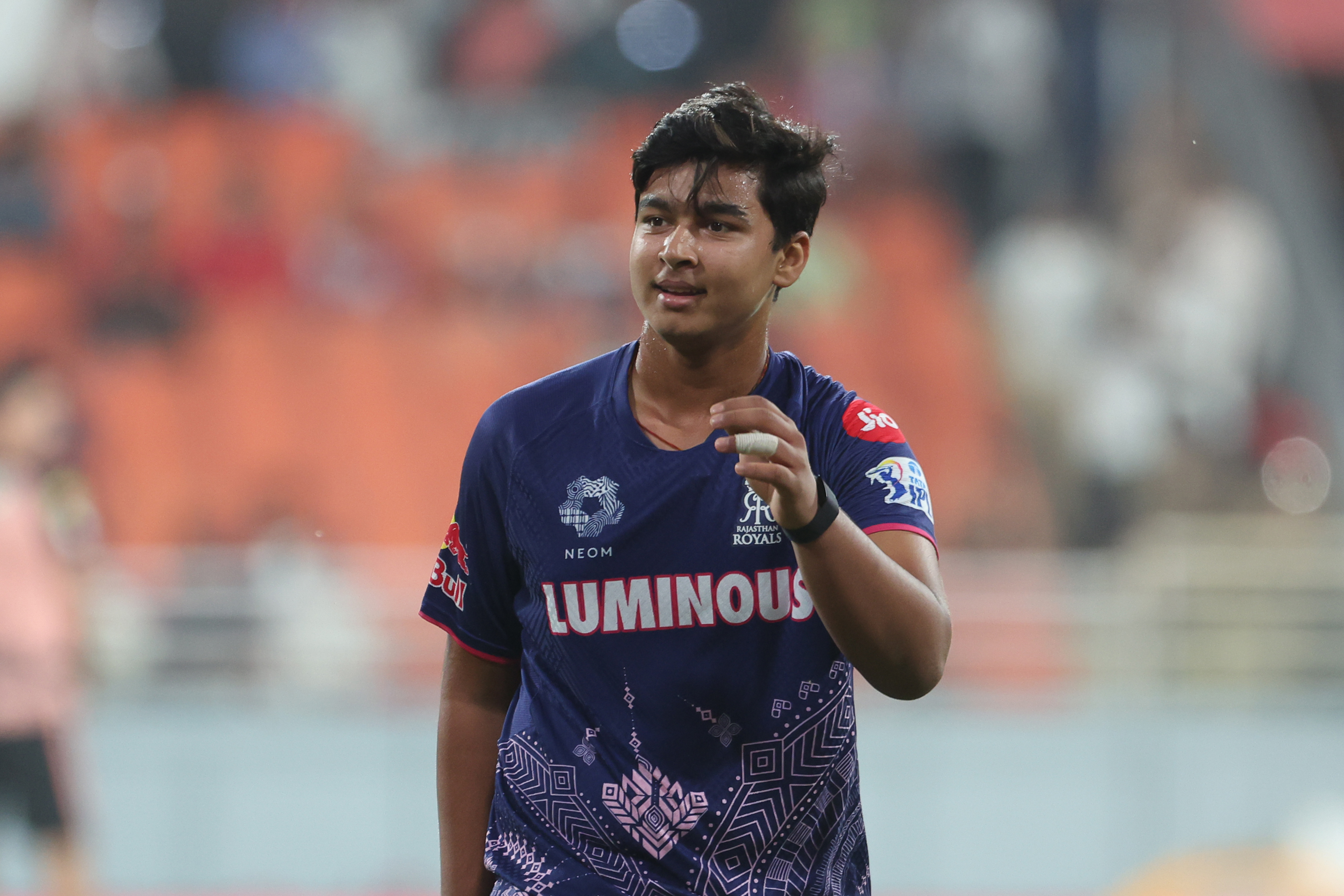 Vaibhav Suryavanshi reacts.