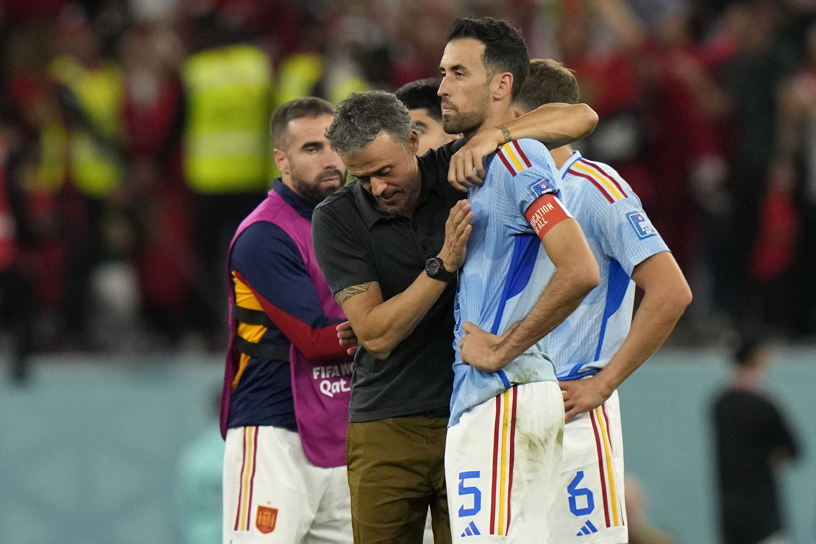 Luis Enrique reacts.