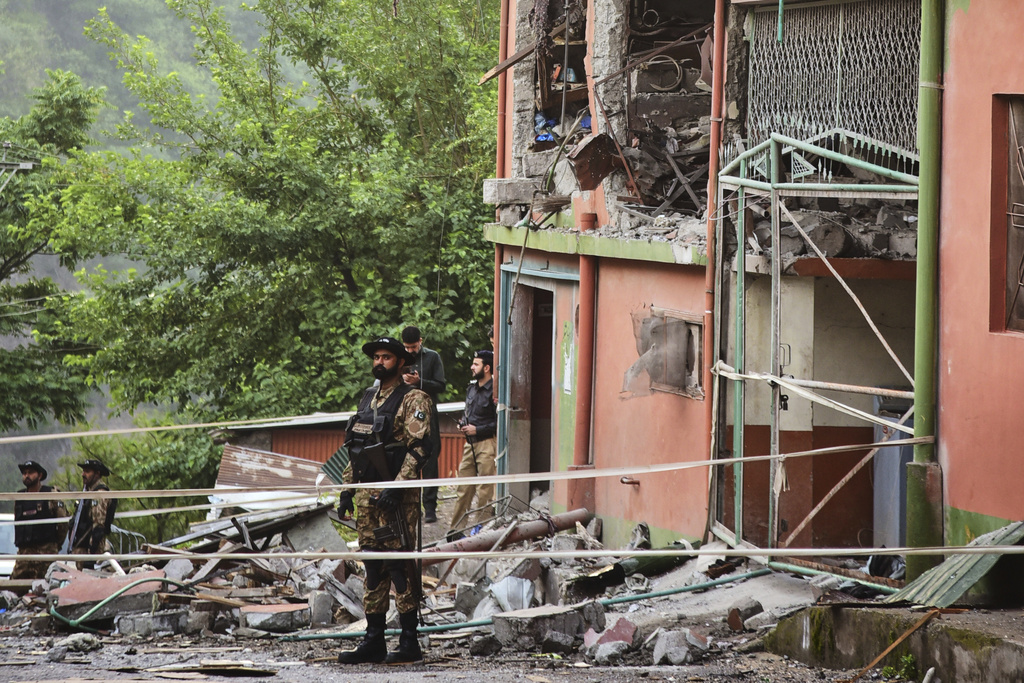 a view of a damaged building