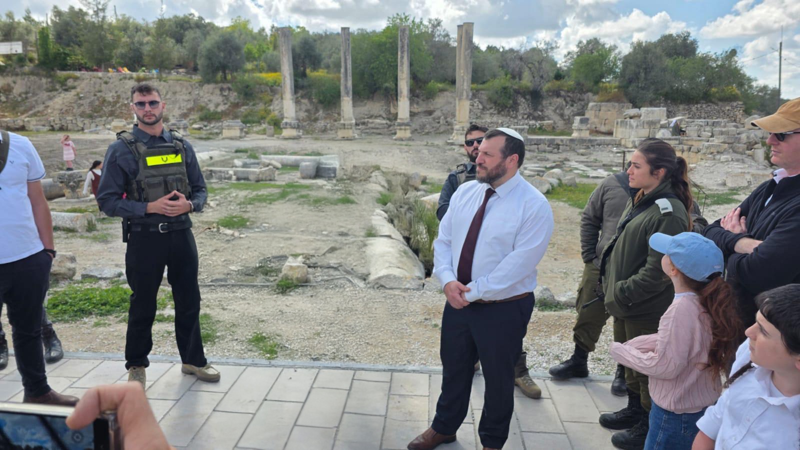 Israeli Minister of Heritage Amichai Eliyahu hailed the decision to start work on an Israeli national park in Sebastia [Courtesy of the Office of Israeli Minister of Heritage Amichai Eliyahu]