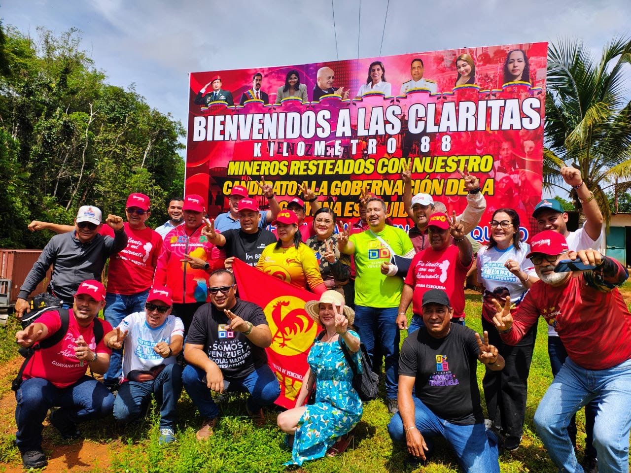 Oliver Rivas rallies outdoors for his candidature to represent Essequibo