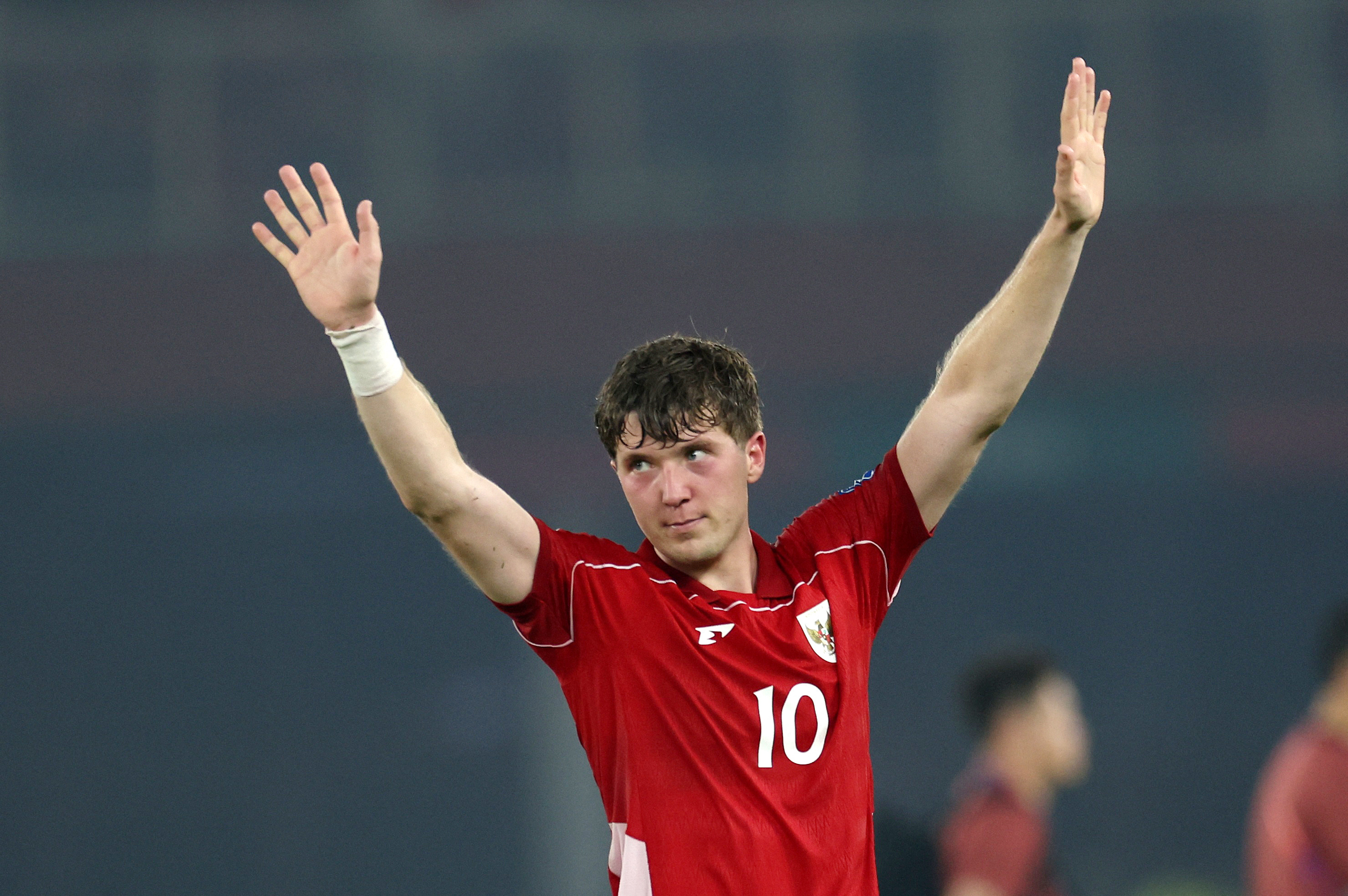 World Cup - AFC Qualifiers - Group C - Indonesia v China - Gelora Bung Karno Stadium, Jakarta, Indonesia - June 5, 2025 Indonesia's Ole Romeny celebrates after the match