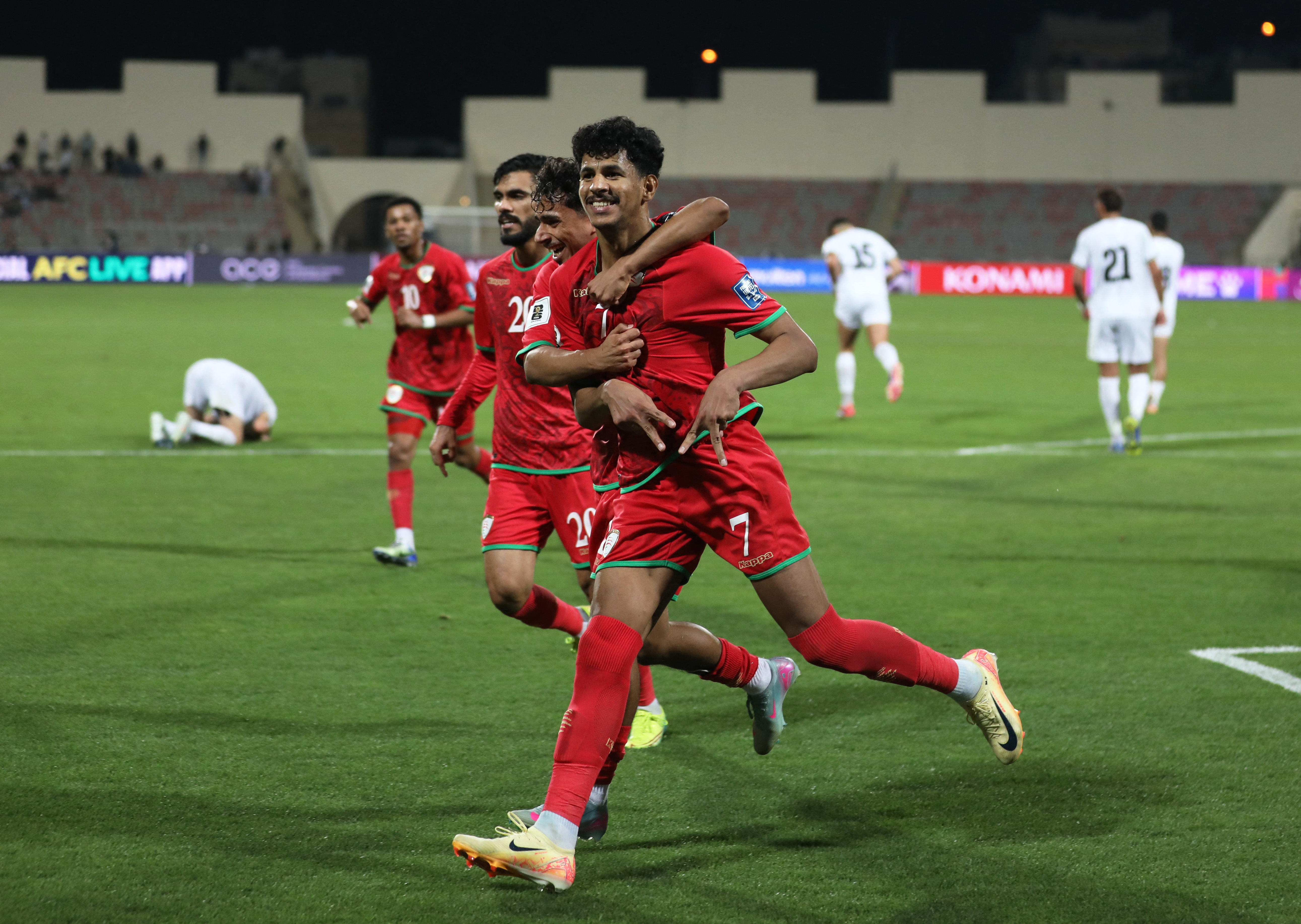 World Cup - AFC Qualifiers - Group B - Palestine v Oman - King Abdullah II Stadium, Amman, Jordan - June 10, 2025 Oman's Essam Al-Subhi celebrates scoring their first goal 
