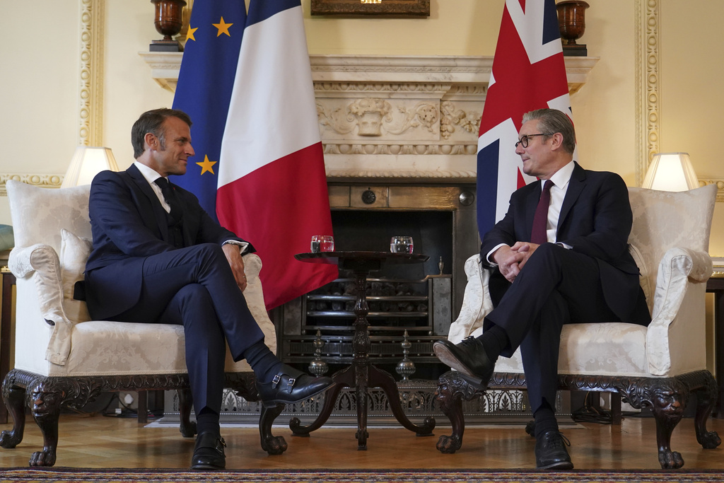 Britain's Prime Minister Keir Starmer and French President Emmanuel Macron