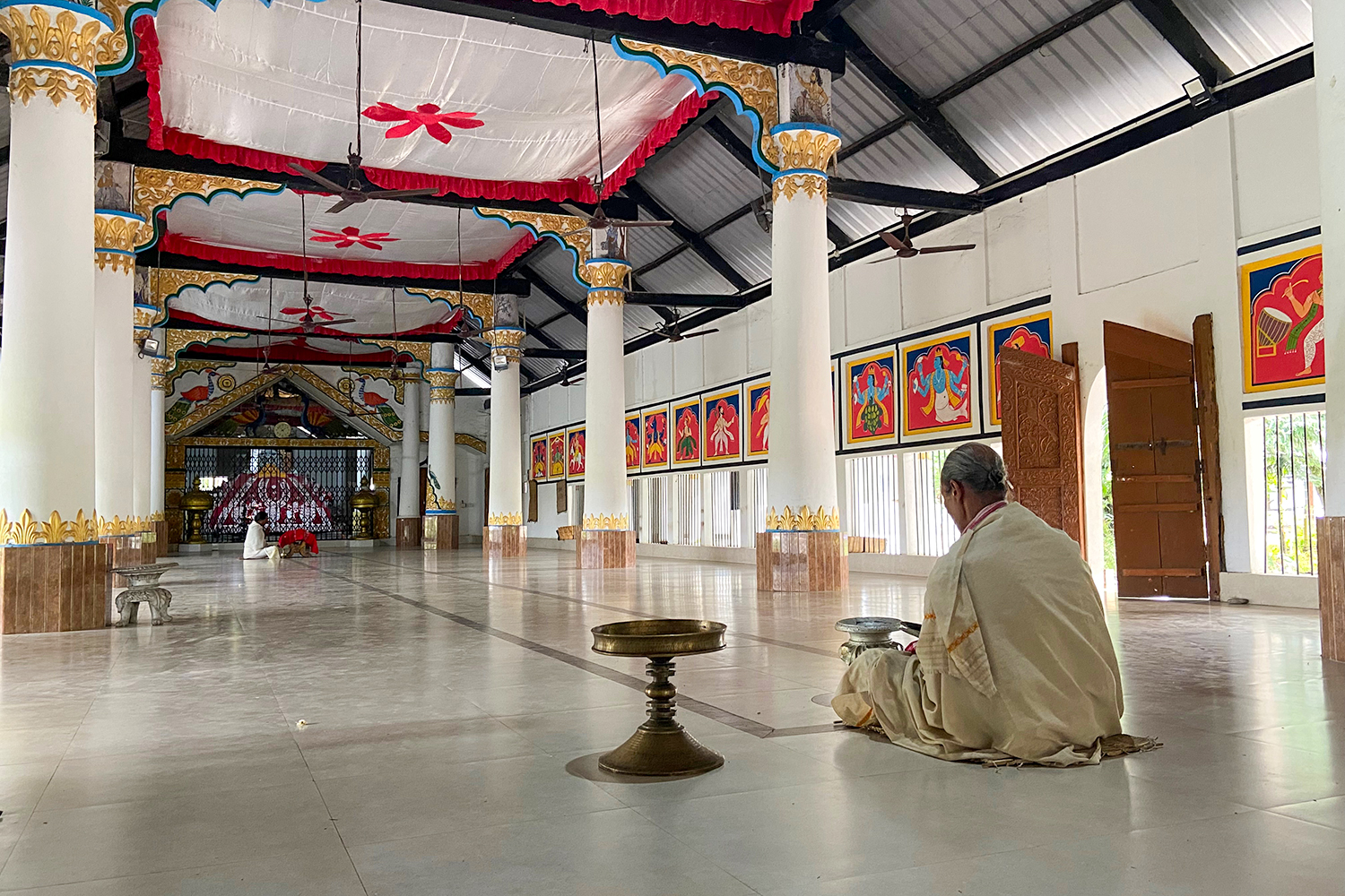 A Namghar at the Kamalabari Satra in Majuli, Assam