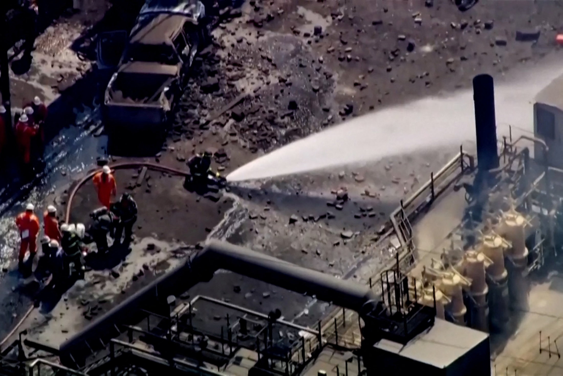 US Steel's Clairton Coke Works plant is seen after blasts.