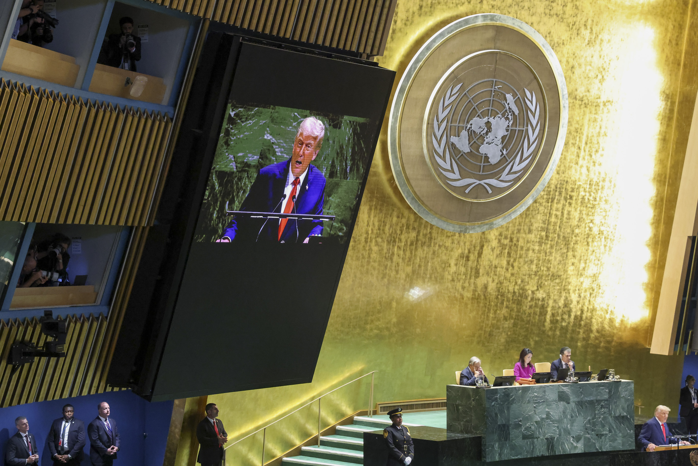 US President Donald Trump speaks at the UN