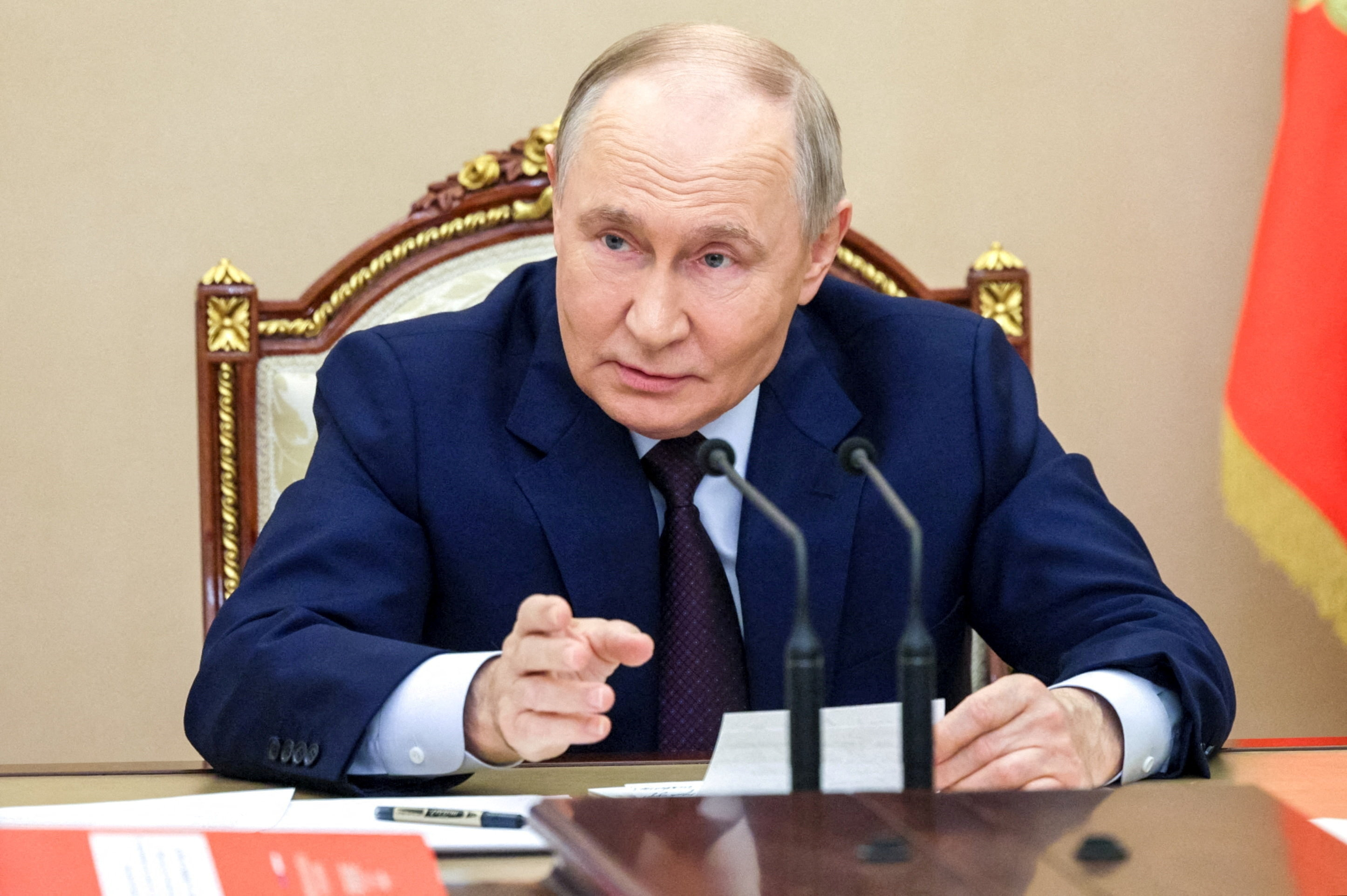 Russian President Vladimir Putin chairs a meeting with members of the Security Council in Moscow, Russia, [File: Gavriil Grigorov/Reuters]