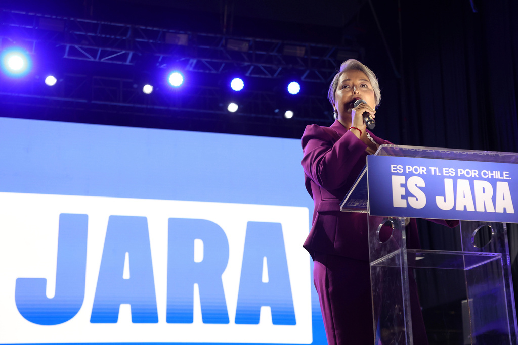 Jara at a rally