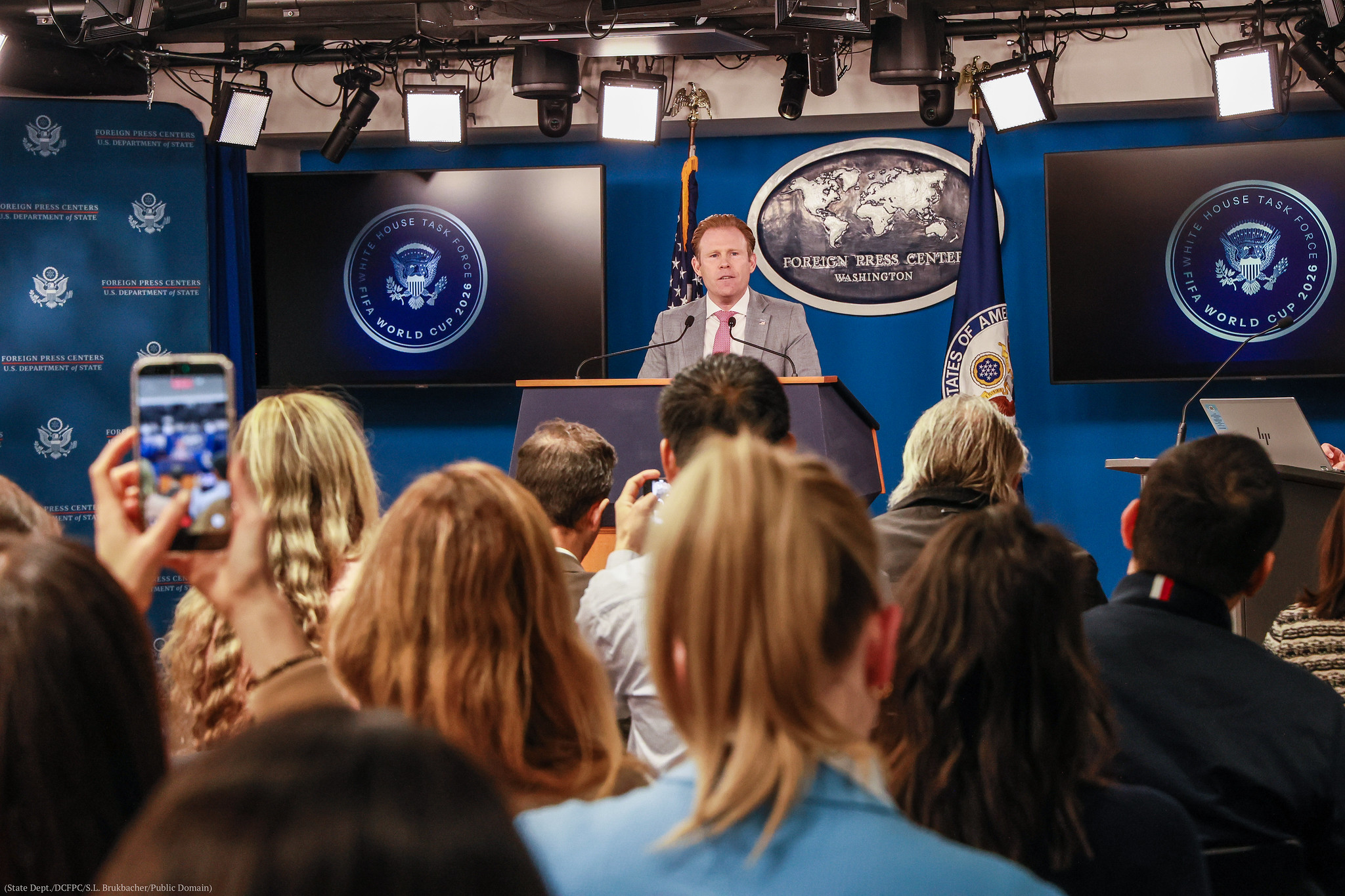 Andrew Giuliani speaks to reporters in Washington, DC, on December 3, 2025
