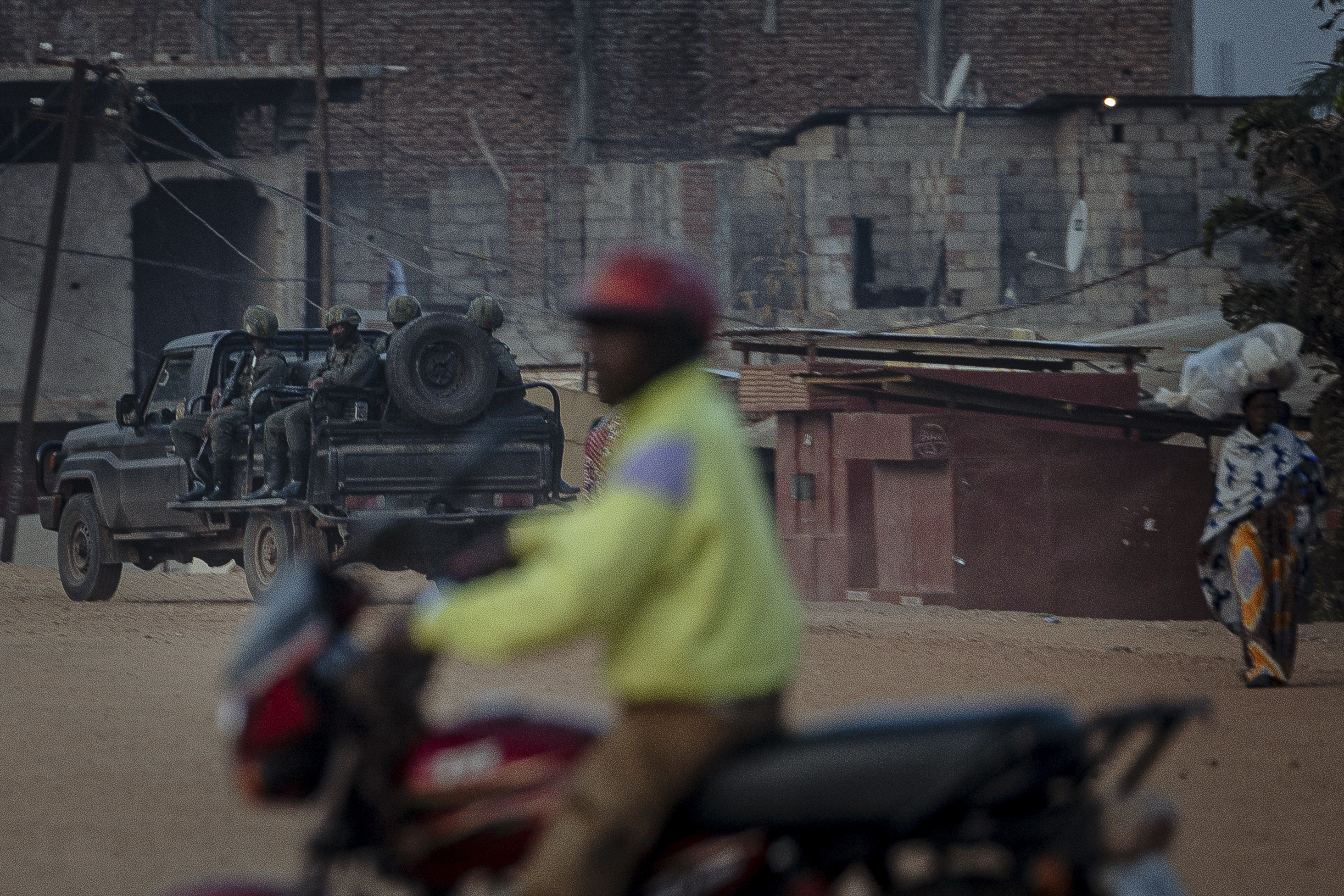 TOPSHOT - A patrol car of the M23 movement patrols in Uvira on December 13, 2025.