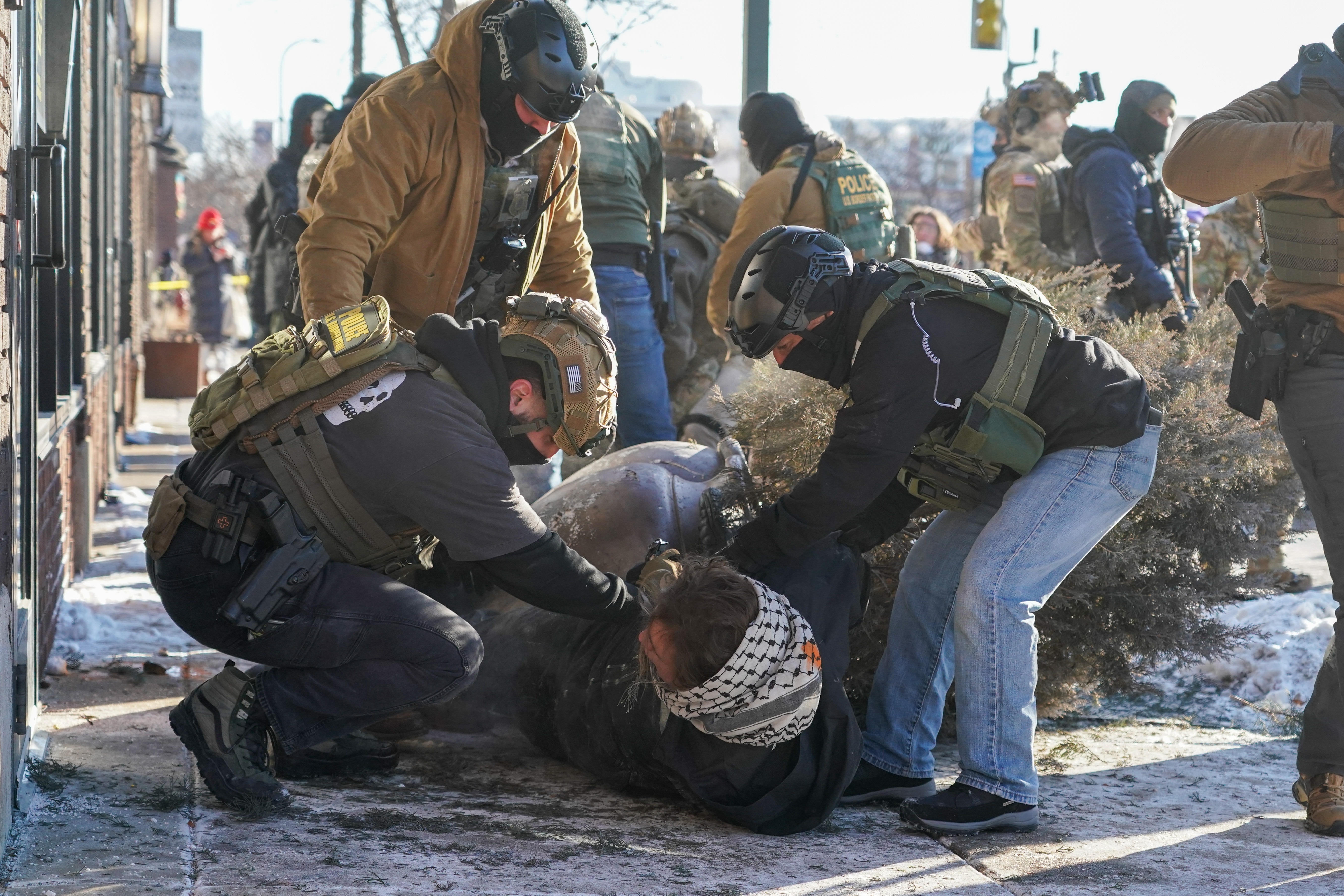 Protesters demand immigration agents leave Minneapolis