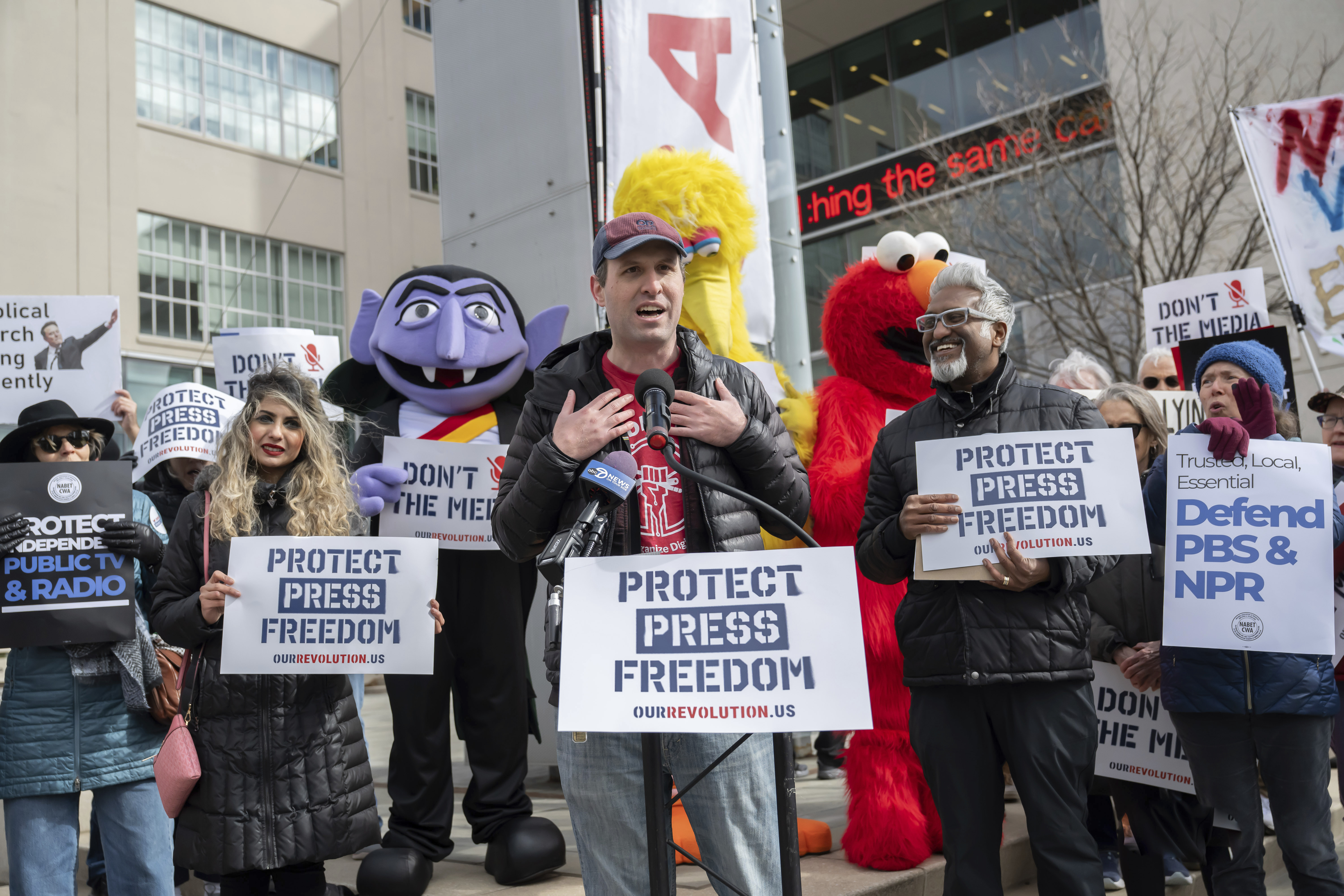 Protesters rally for public television