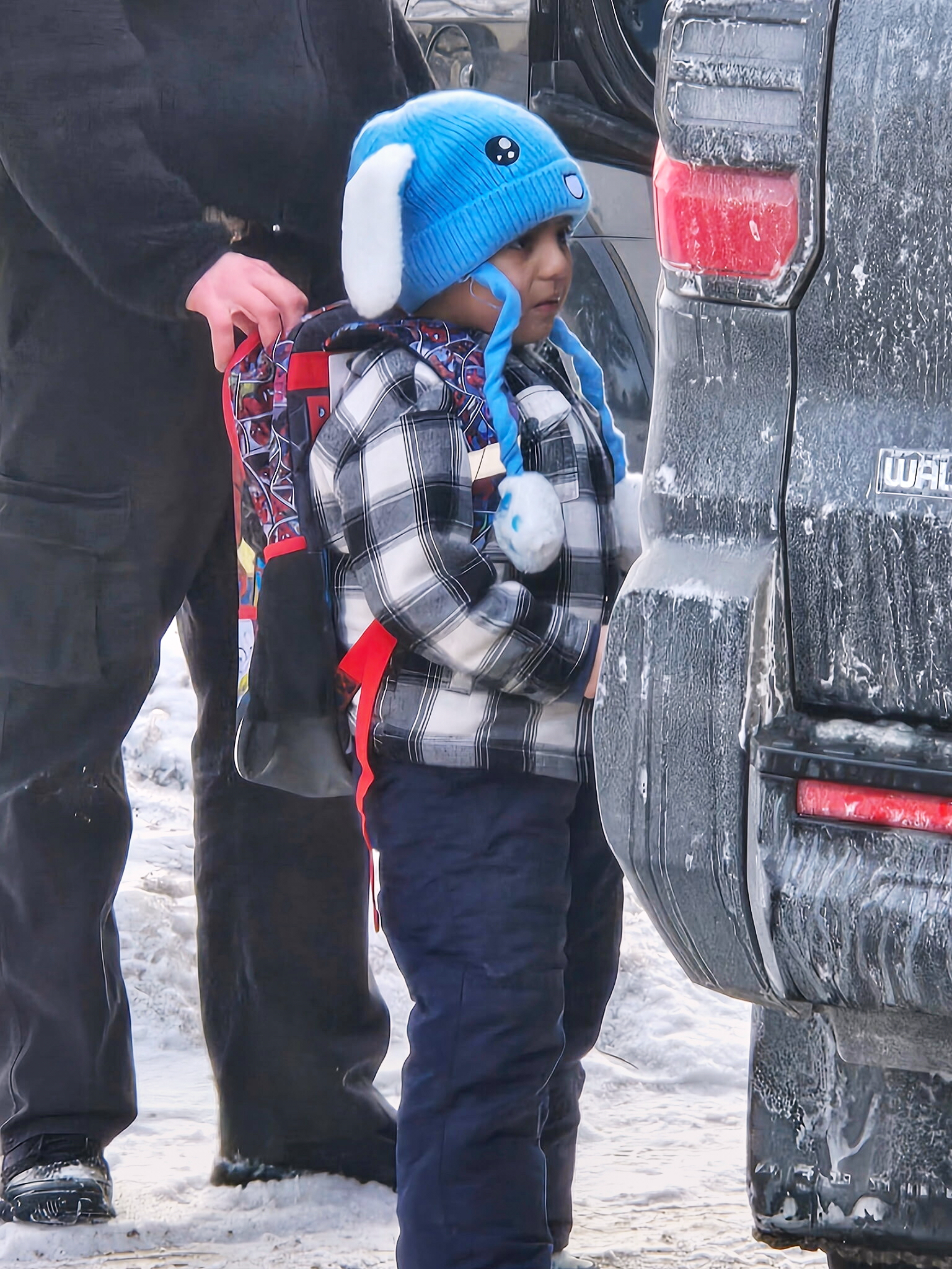 Liam Conejo Ramos, 5, is detained by US Immigration and Customs Enforcement officers after arriving home from preschool on January 20, 2026 [Ali Daniels via AP Photo]