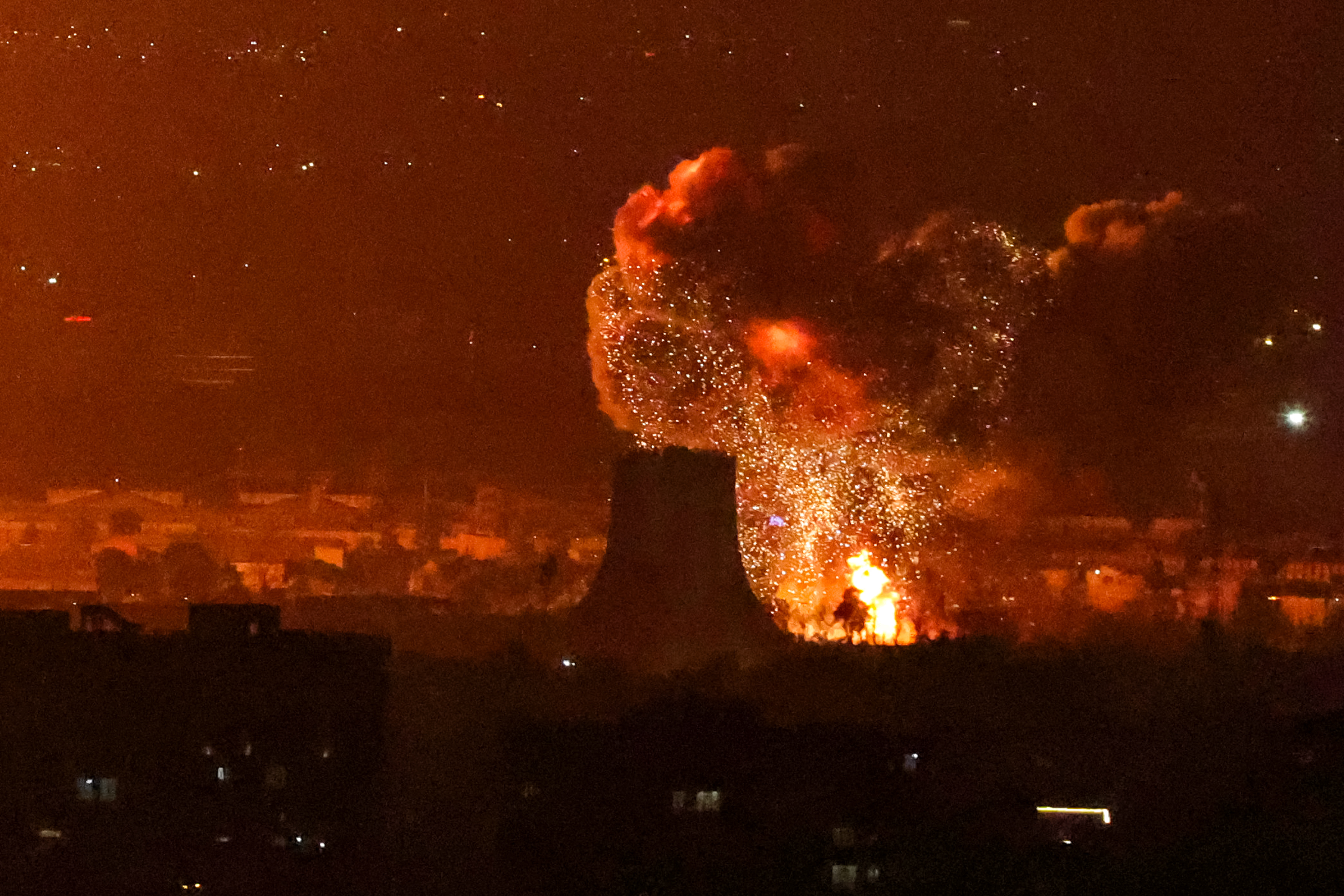 Explosion following strikes near Azadi Tower close to Mehrabad international airport in Tehran
