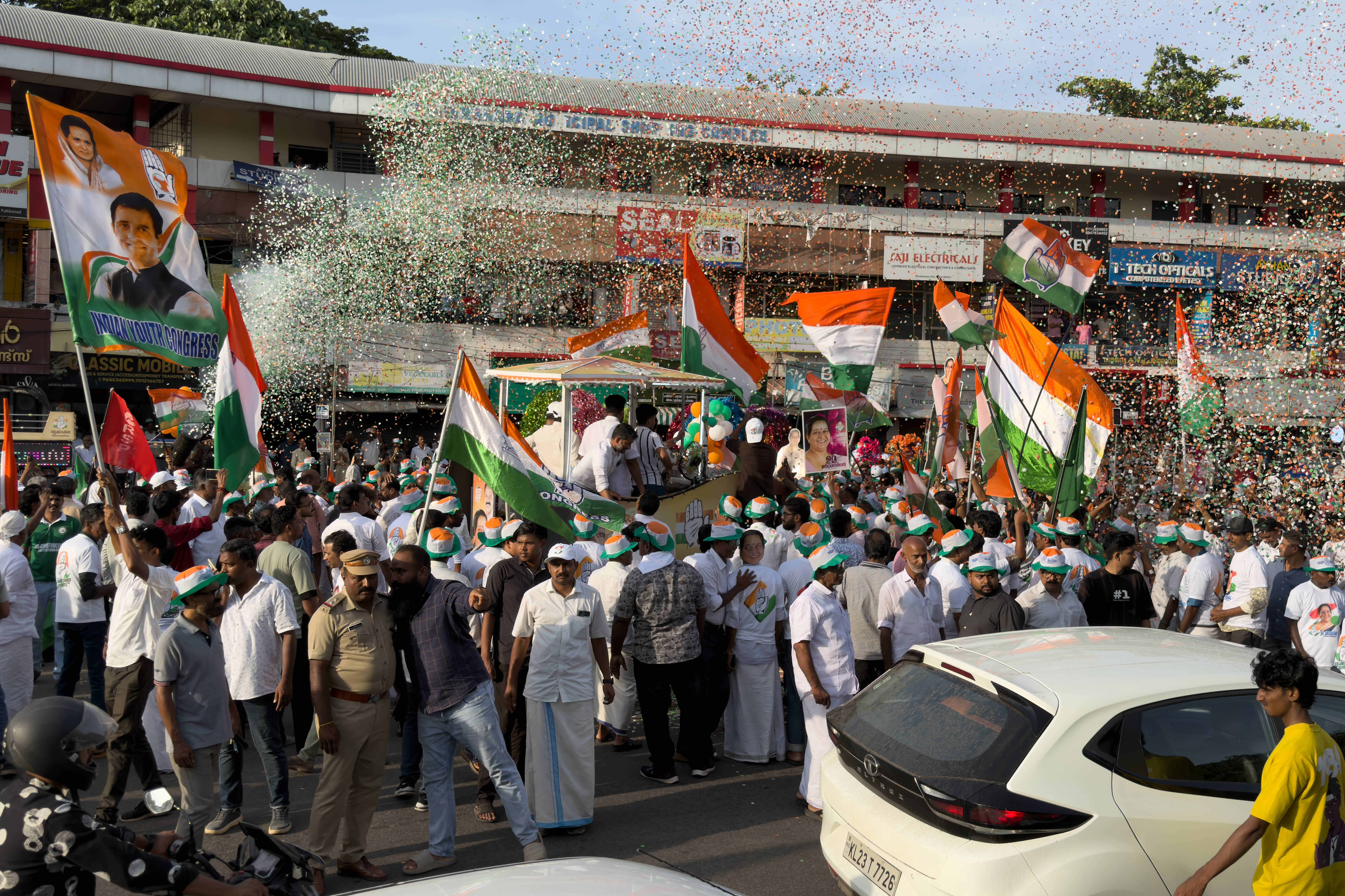 Congress party led United Democratic Front supporters