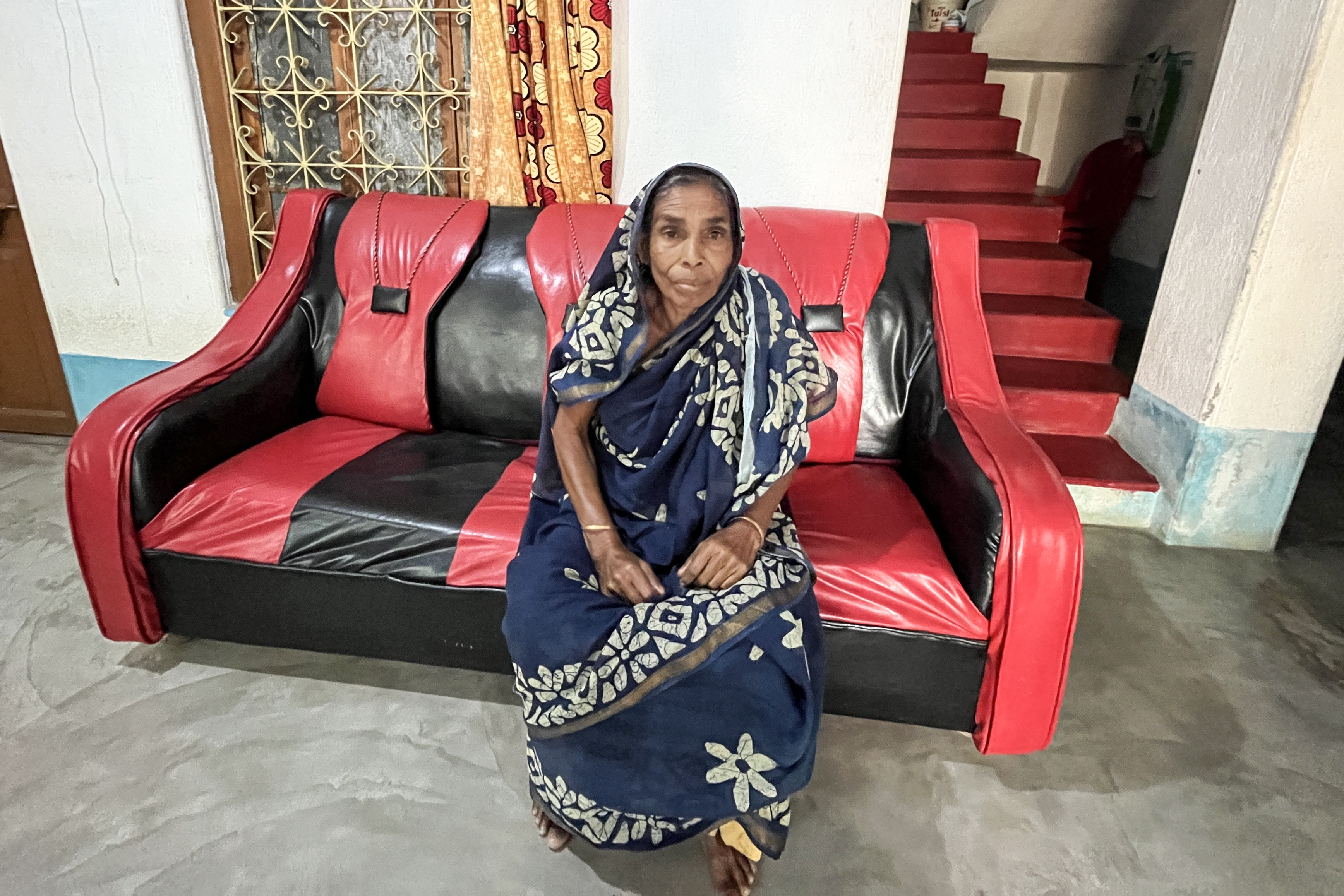 Nabijan Mondal at her home in Gobindapur village, North 24 Parganas, West Bengal