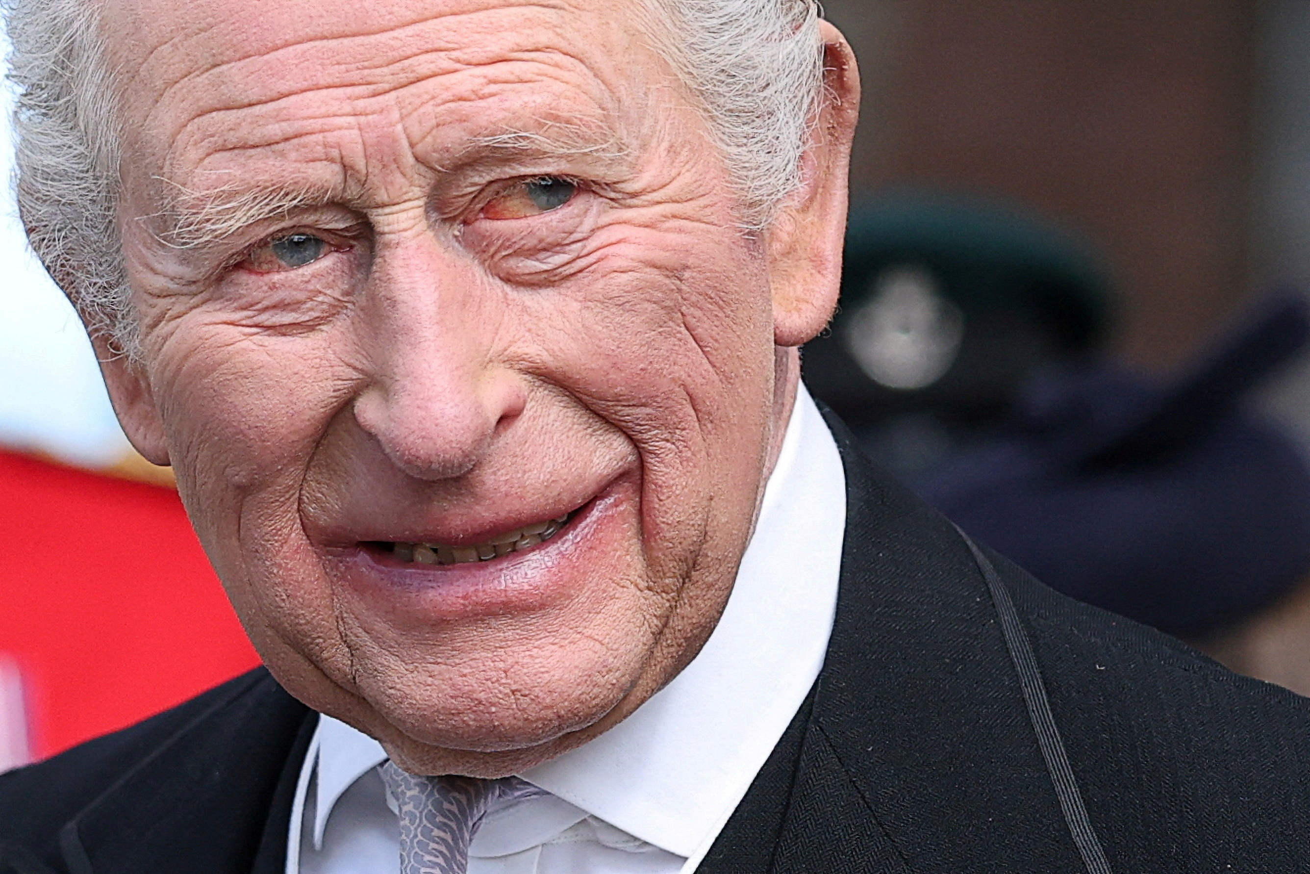 FILE PHOTO: Britain's King Charles looks on, after attending the Royal Maundy service at St. Asaph Cathedral, marking only the second time in its history that this ancient Christian ceremony is held in Wales, Britain, April 2, 2026. REUTERS/Phil Noble/File Photo