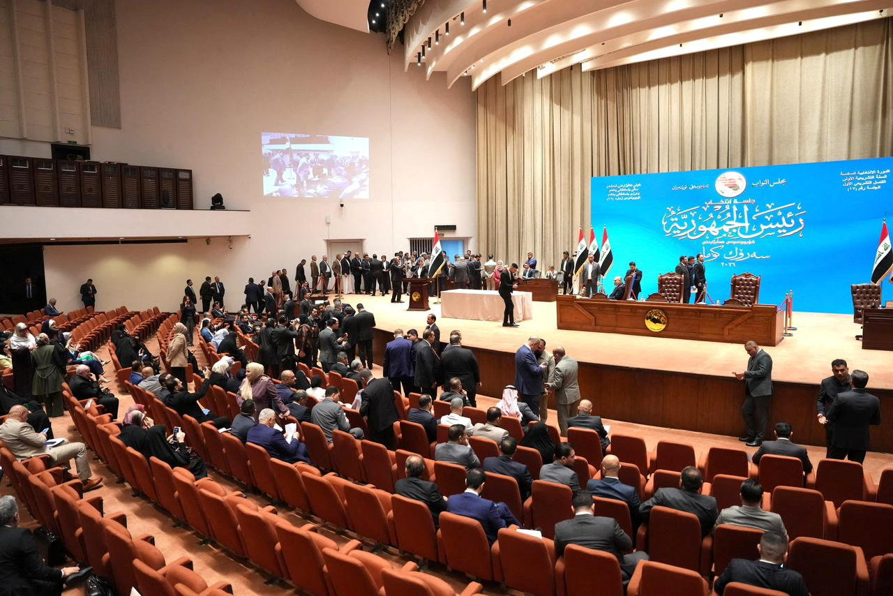 Iraqi lawmakers attend a session to elect Iraq’s president in Baghdad, Iraq, April 11, 2026. Iraqi Parliament Media Office/Handout via REUTERS ATTENTION EDITORS - THIS IMAGE HAS BEEN SUPPLIED BY A THIRD PARTY BEST QUALITY AVAILABLE