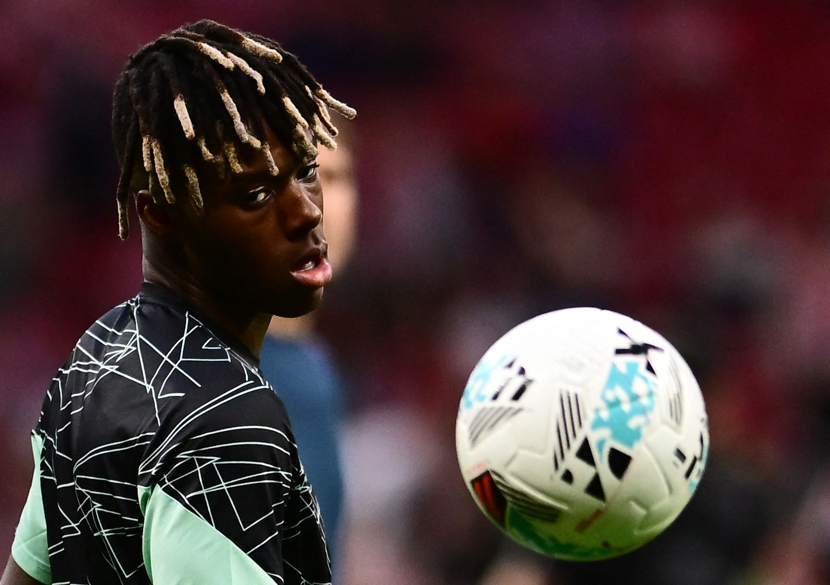 Soccer Football - LaLiga - Atletico Madrid v Athletic Bilbao - Riyadh Air Metropolitano, Madrid, Spain - April 25, 2026 Athletic Bilbao's Nico Williams during the warm up before the match REUTERS/Juan Barbosa