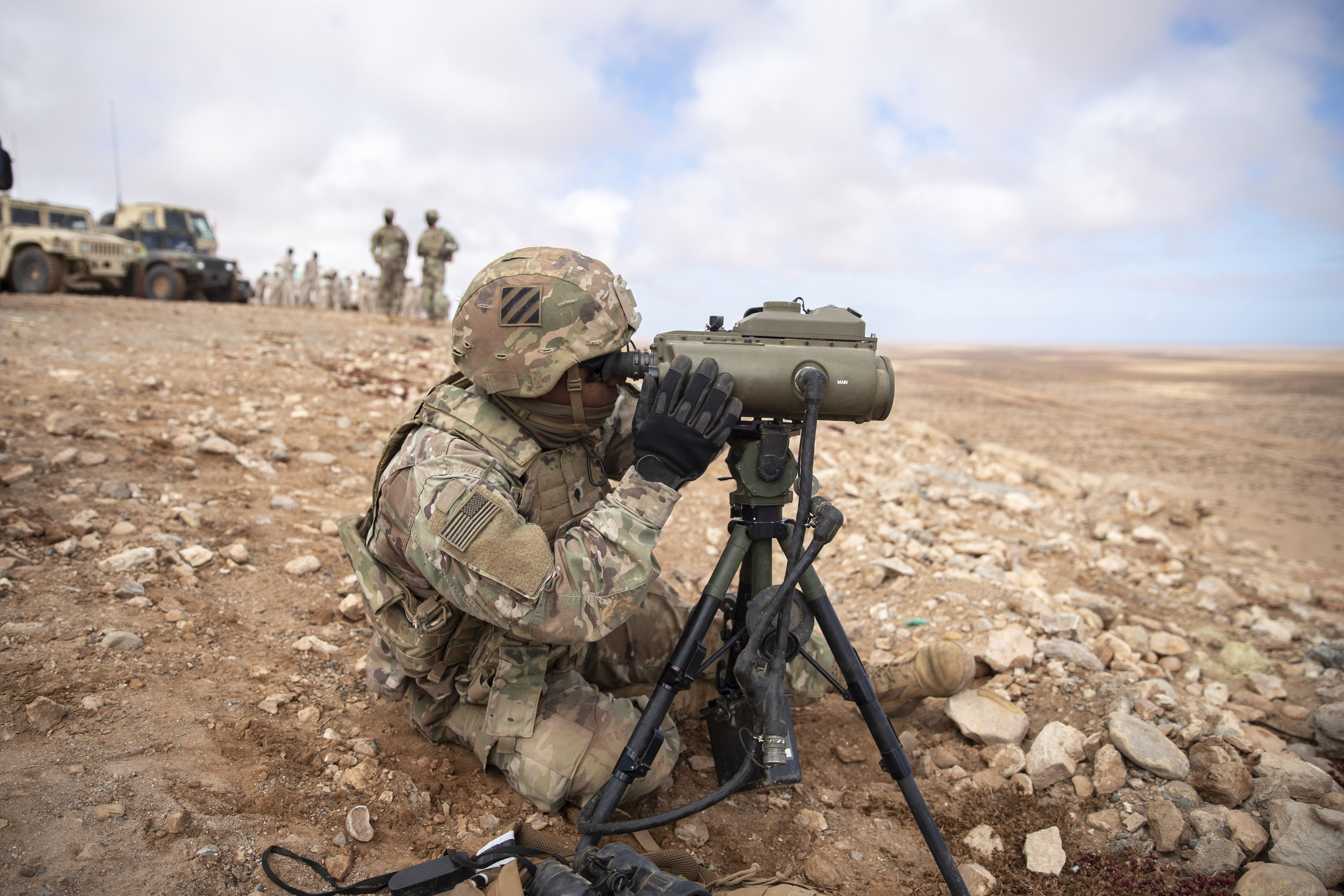U.S military forces take part in a large scale drill as part of the African Lion military exercise