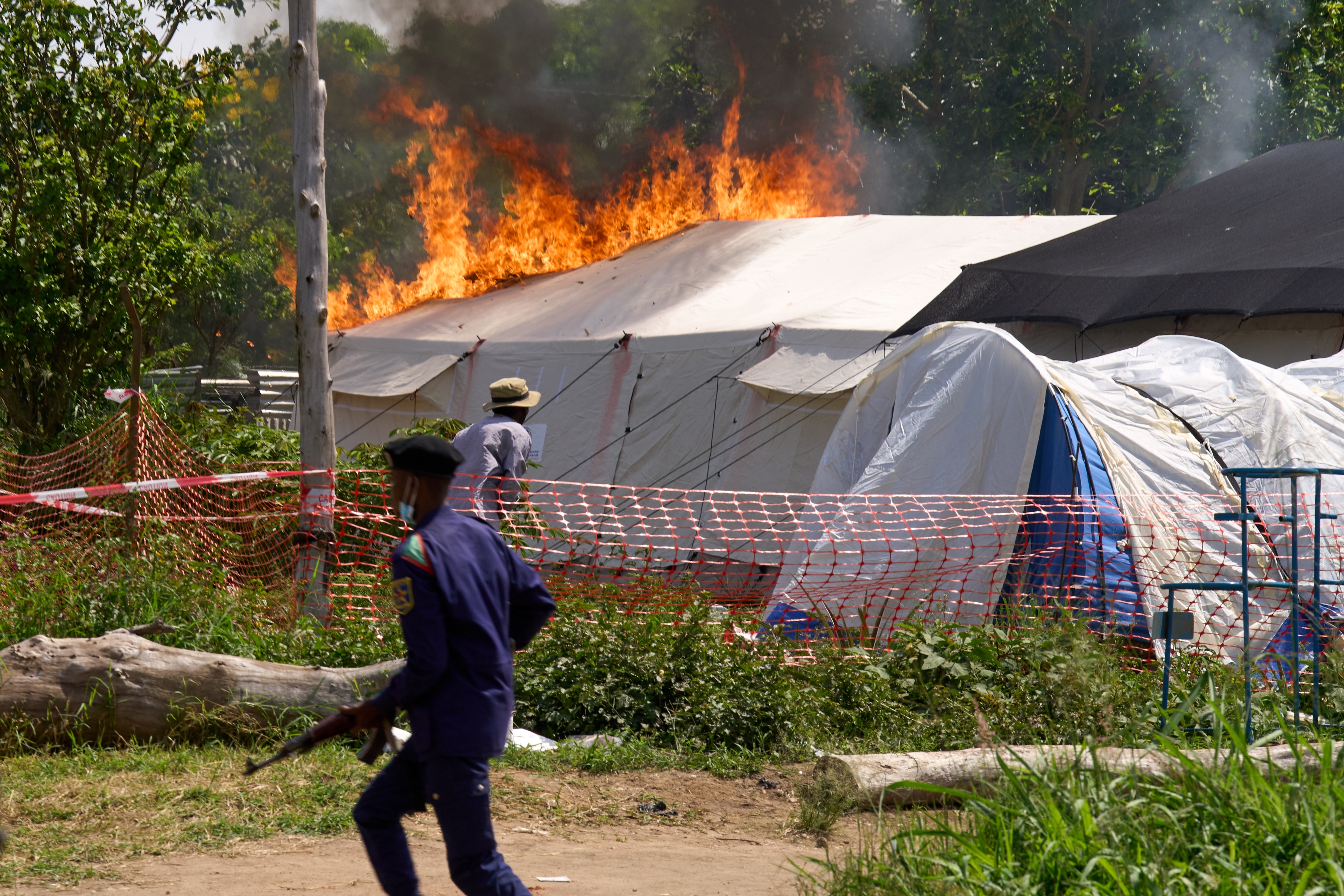Ebola tensions rise as treatment center torched in Congo's Ituri