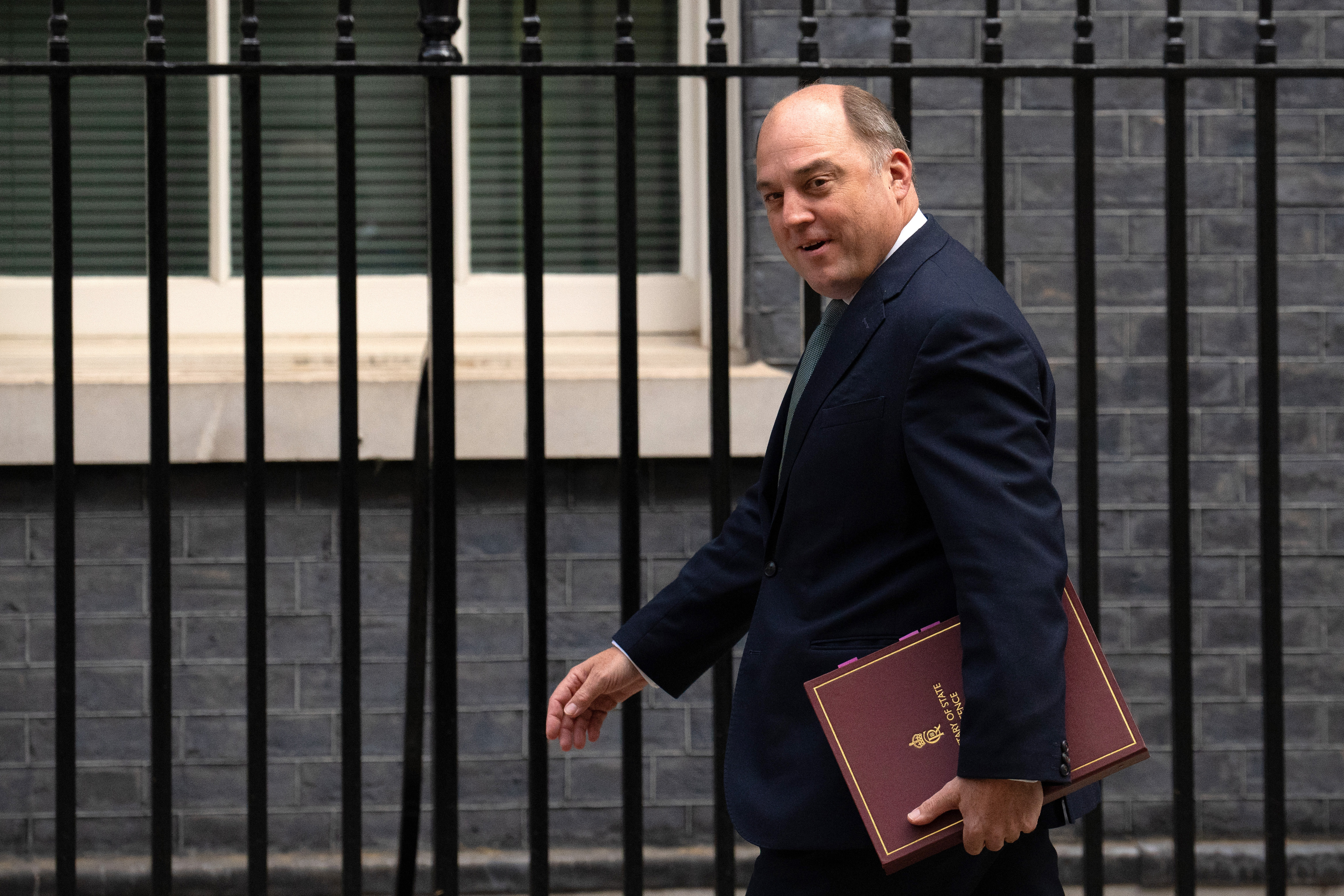 LONDON, ENGLAND - JUNE 27: Britain's Secretary of State for Defence, Ben Wallace, arrives to attend the weekly Cabinet meeting in 10, Downing Street in which matters of policy, questions of critical importance to the public and questions on which there is an unresolved argument between departments are expected to be discussed, on June 27, 2023 in London, England. The Cabinet of the United Kingdom of Great Britain and Northern Ireland is the senior decision-making body of Government. A committee of the Privy Council, it is chaired by the Prime Minister and its members include Secretaries of State and other senior ministers. Members of the Cabinet are appointed by the Prime Minister and are by convention chosen from members of the two houses of the Parliament of the United Kingdom, the House of Commons and the House of Lords. The Cabinet is now made up almost entirely of members of the House of Commons. (Photo by Carl Court/Getty Images)