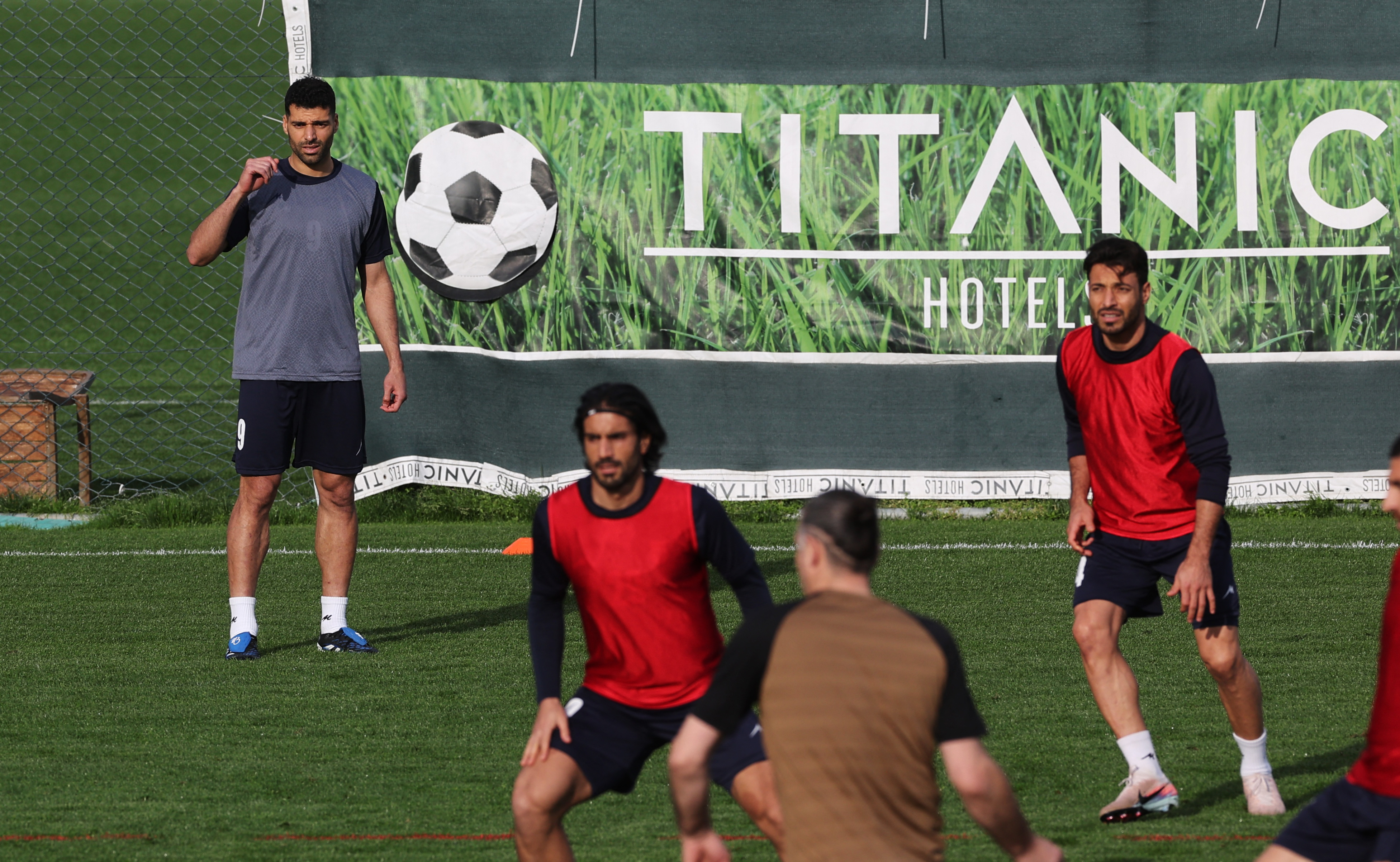 Soccer Football - International Friendly - Iran Training - Huseyin Aygun Football Center, Antalya, Turkey - March 25, 2026 Iran's Mehdi Taremi with teammates during training REUTERS/Umit Bektas
