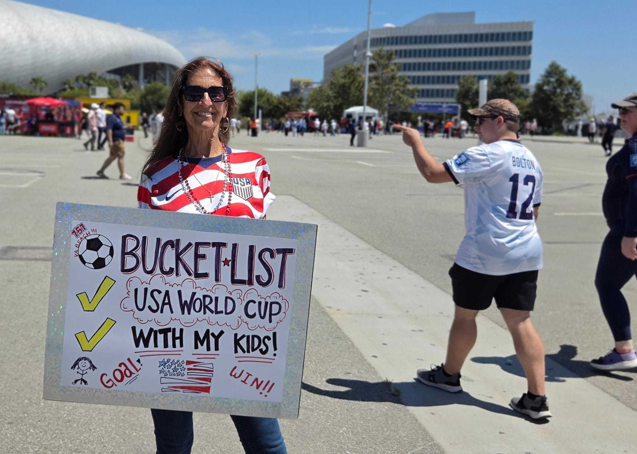 USA fans ahead of the World Cup game against Paraguay in Los Angeles, on June 12, 2026