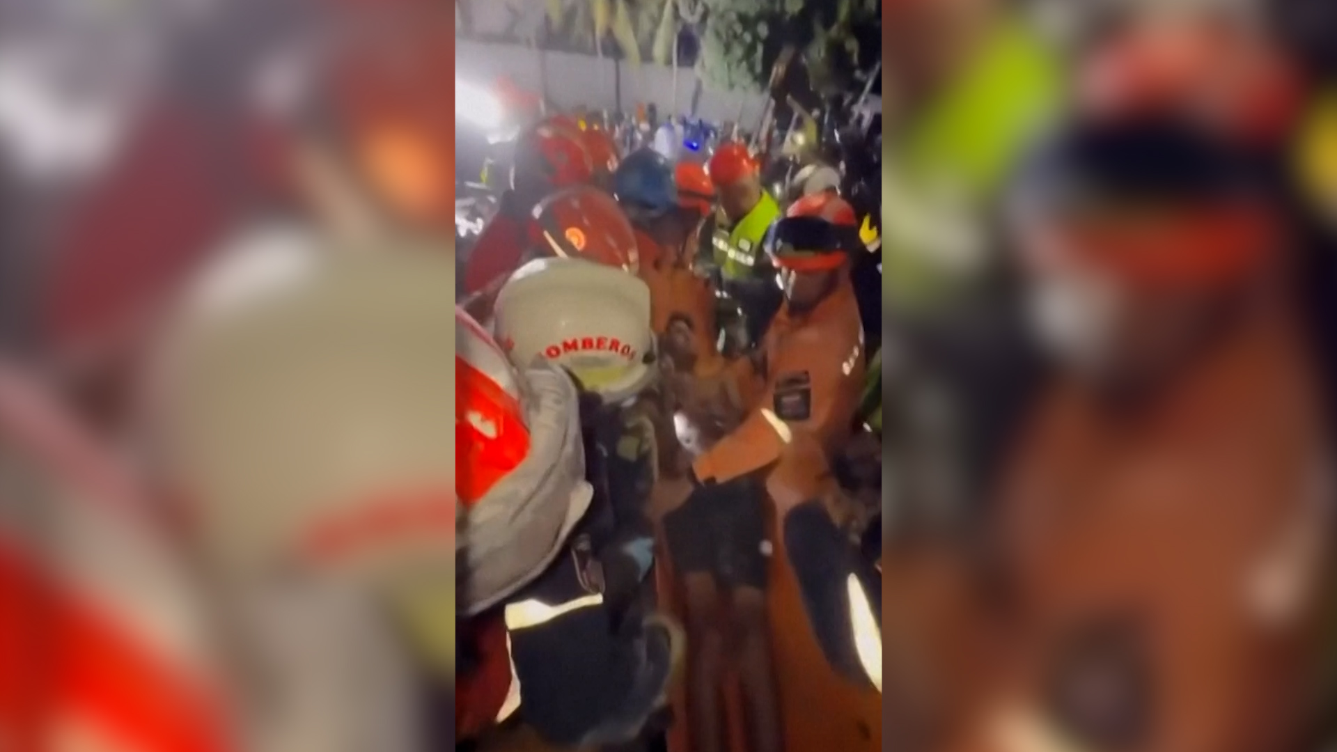 Footage posted on social media site 'X' by Venezuela's interim president Delcy Rodriguez of an earthquake survivor being rescued alive in La Guaira. [ X.com/@delcyrodriguezv]