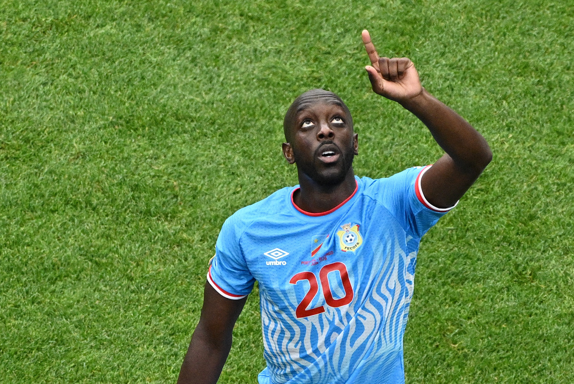 Yoane Wissa celebrates scoring