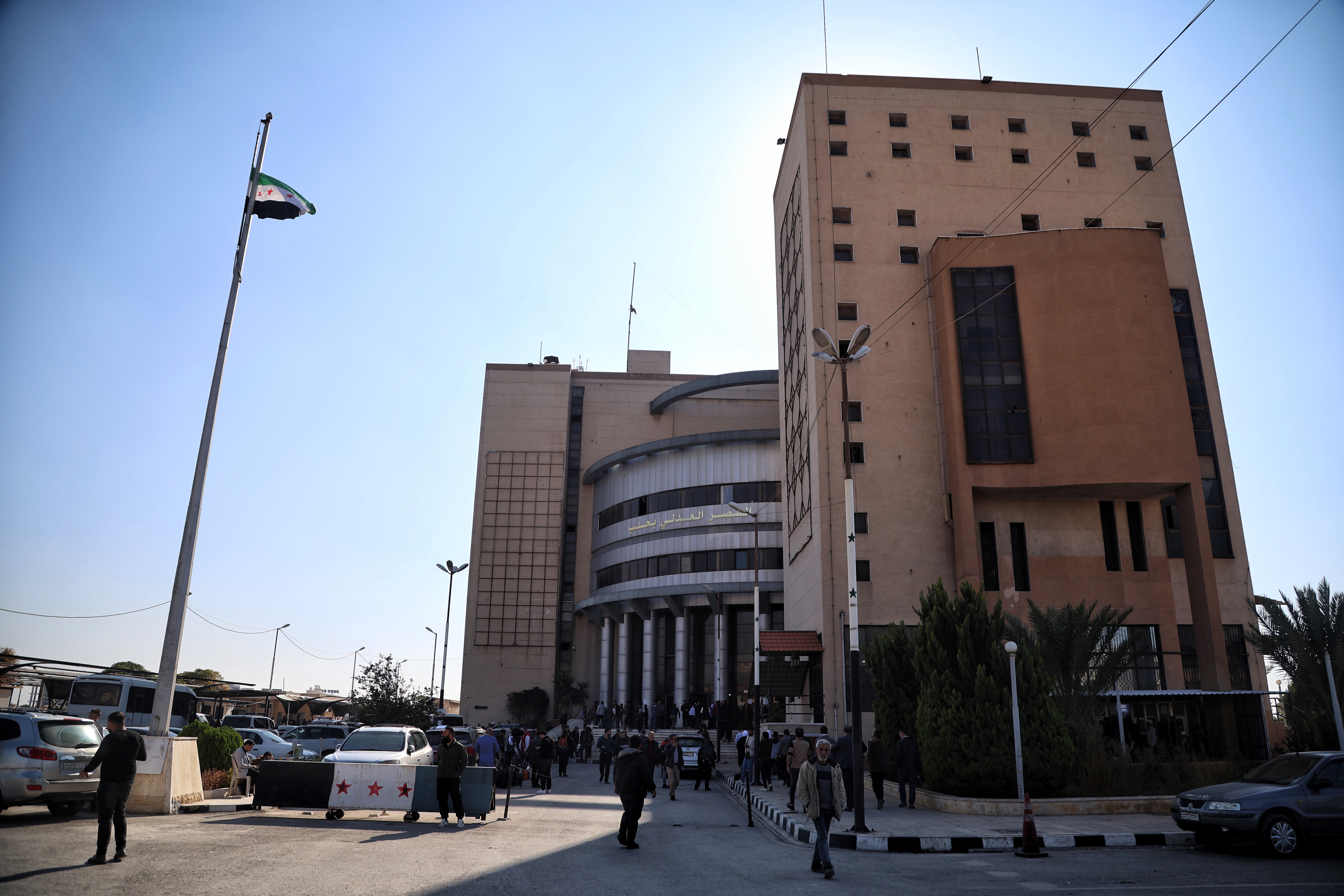 An exterior view of the Palace of Justice close to where the explosion occurred [File:Bilal al-Hammoud/EPA]