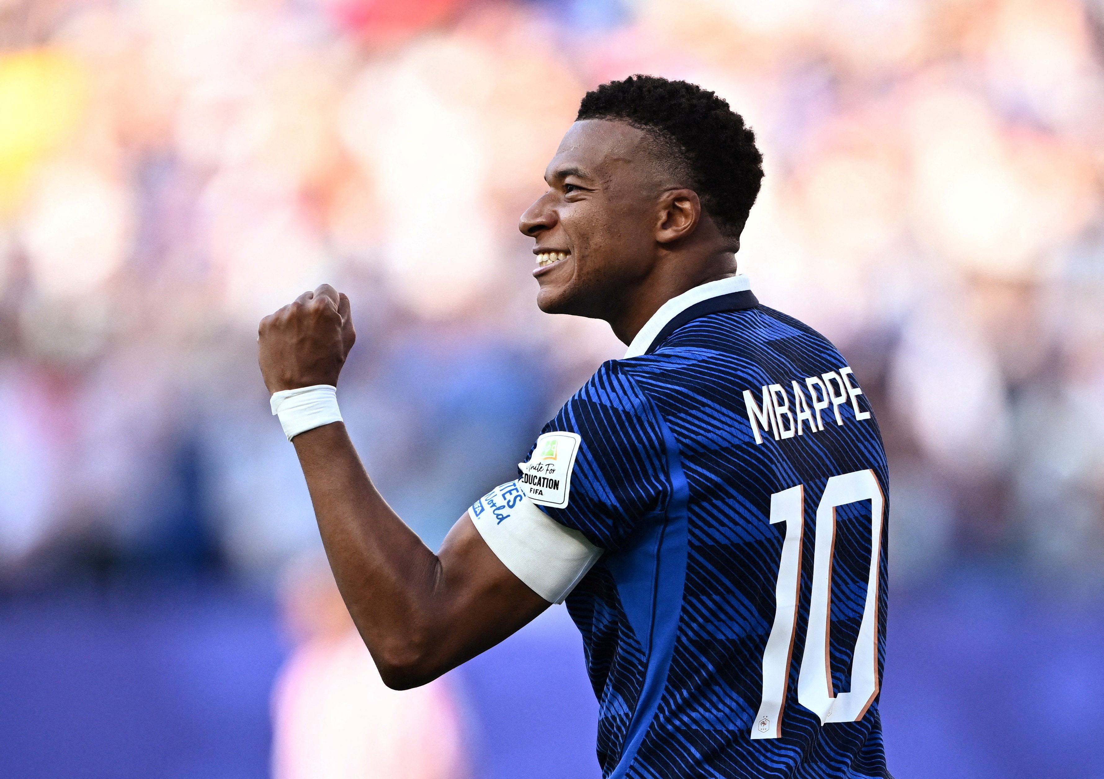 France's Kulian Mbappe celebrates scoring the only goal against Paraguay at World Cup 2026