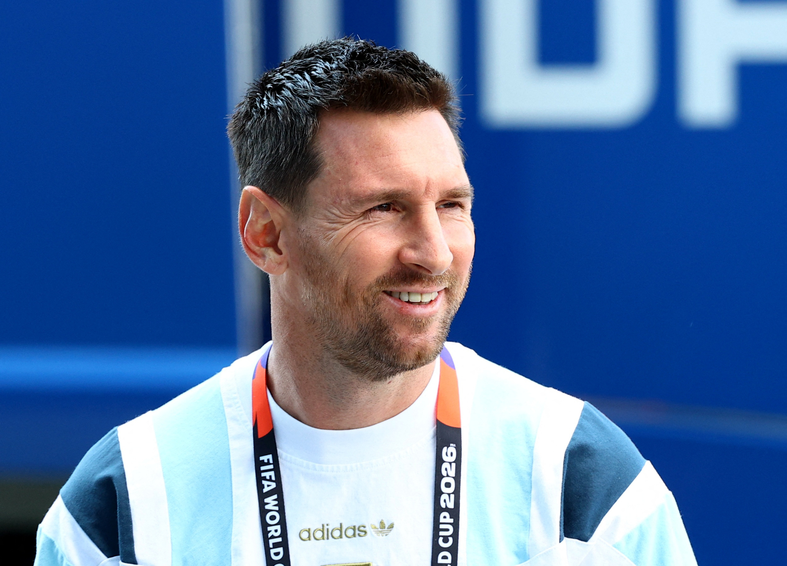 Argentina's Lionel Messi smiles.
