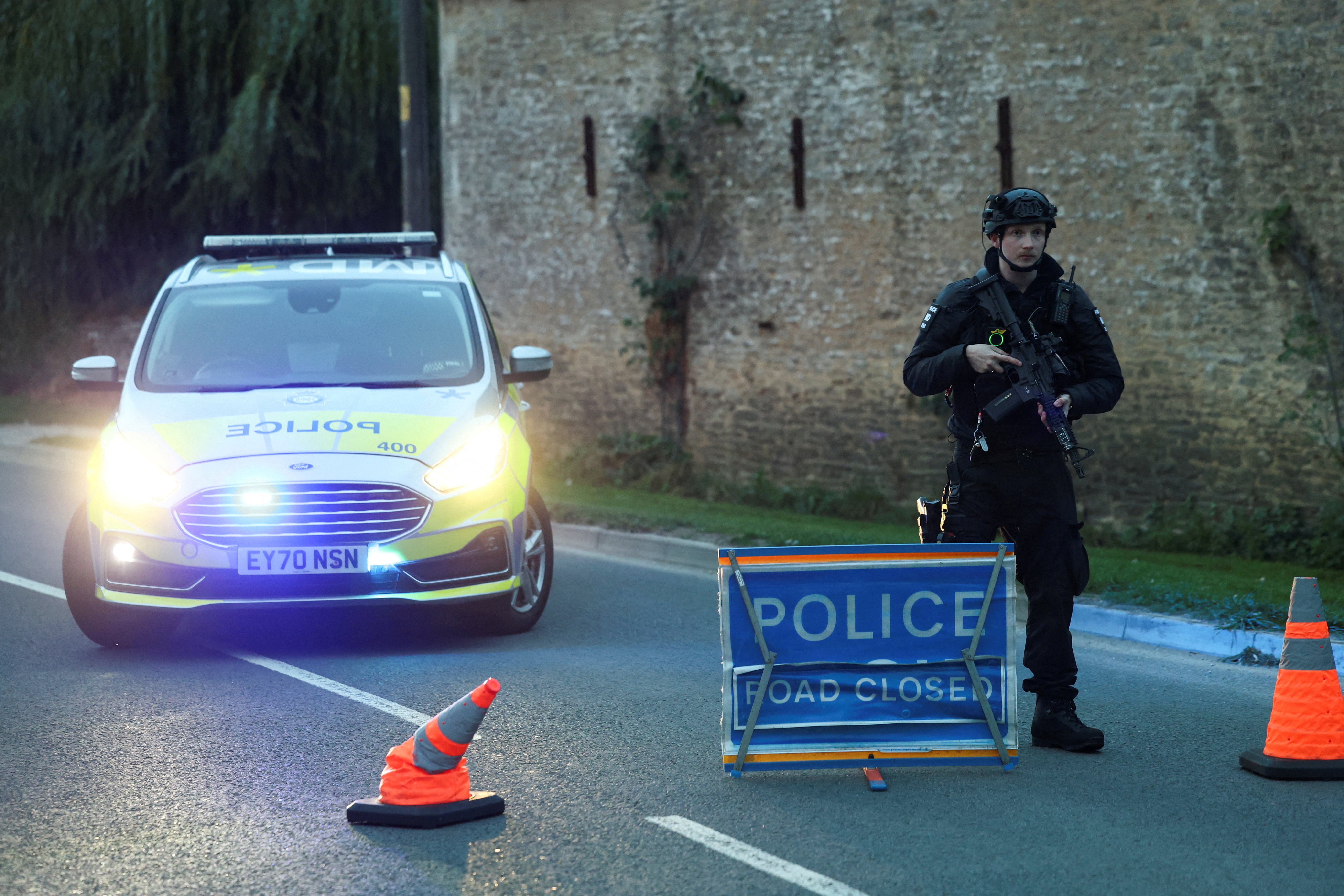 UK police evacuate homes near airbase used by US
