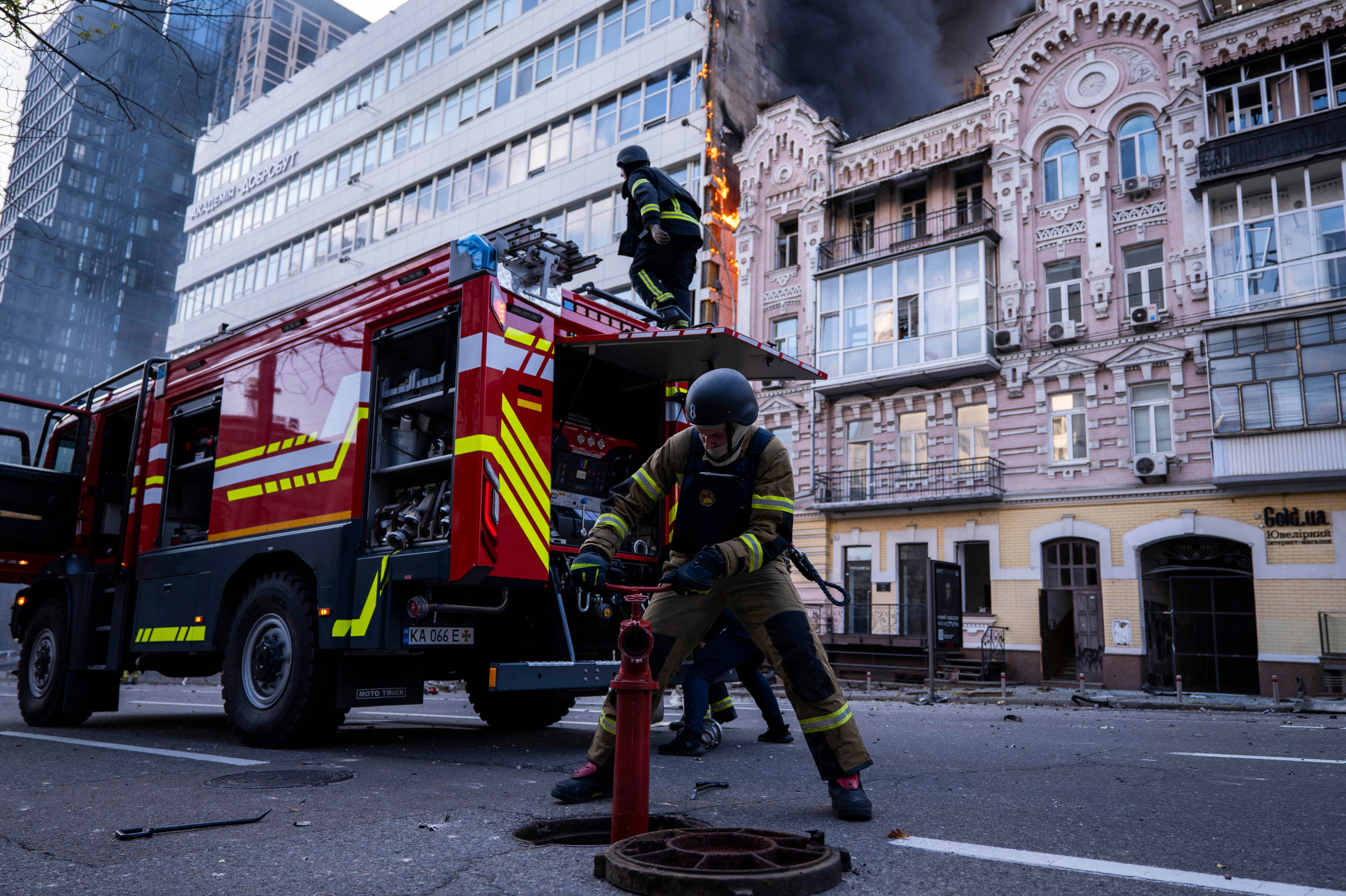 Aftermath of a Russian drone attack in Kyiv