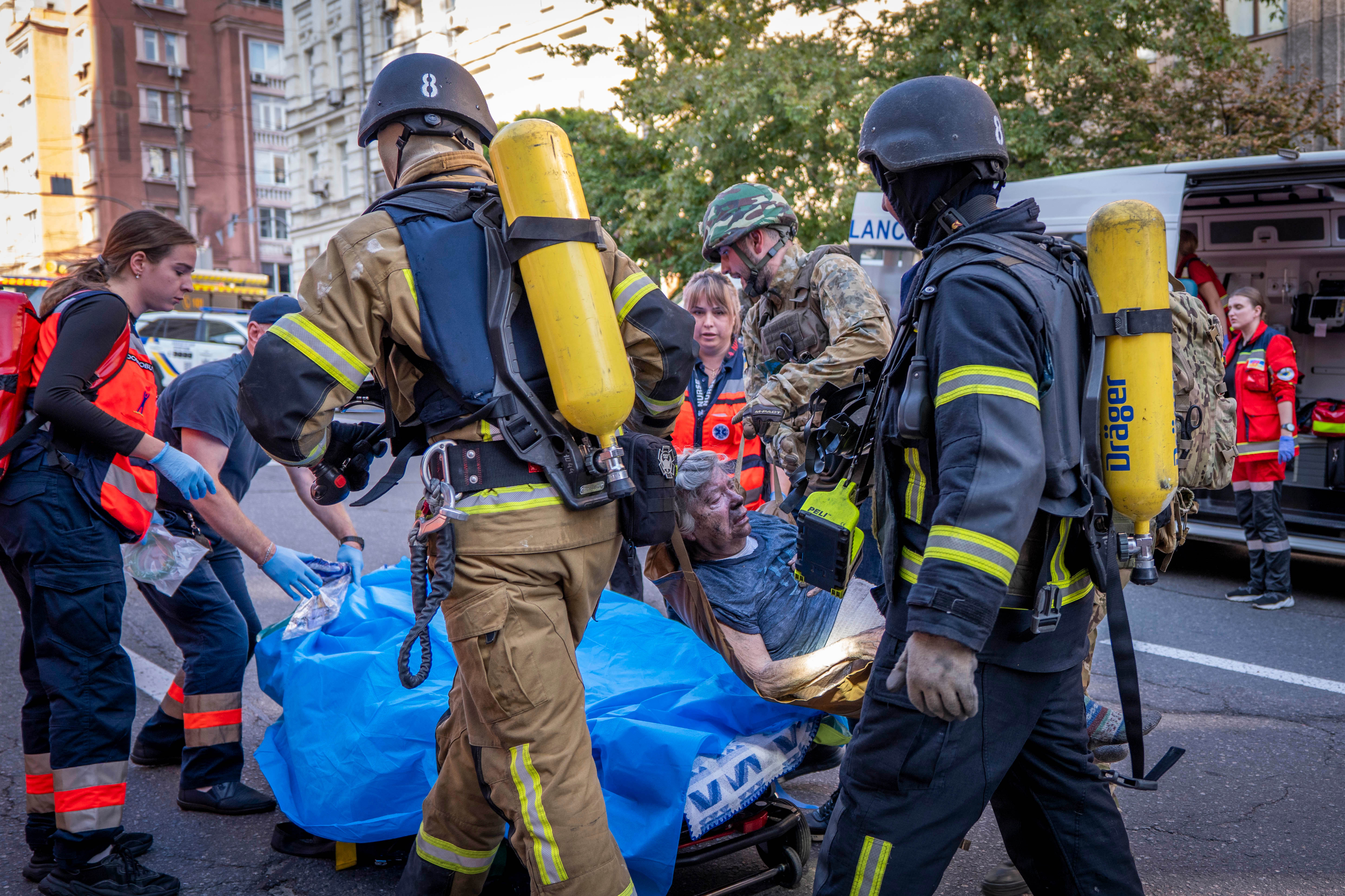 Aftermath of a Russian drone attack in Kyiv