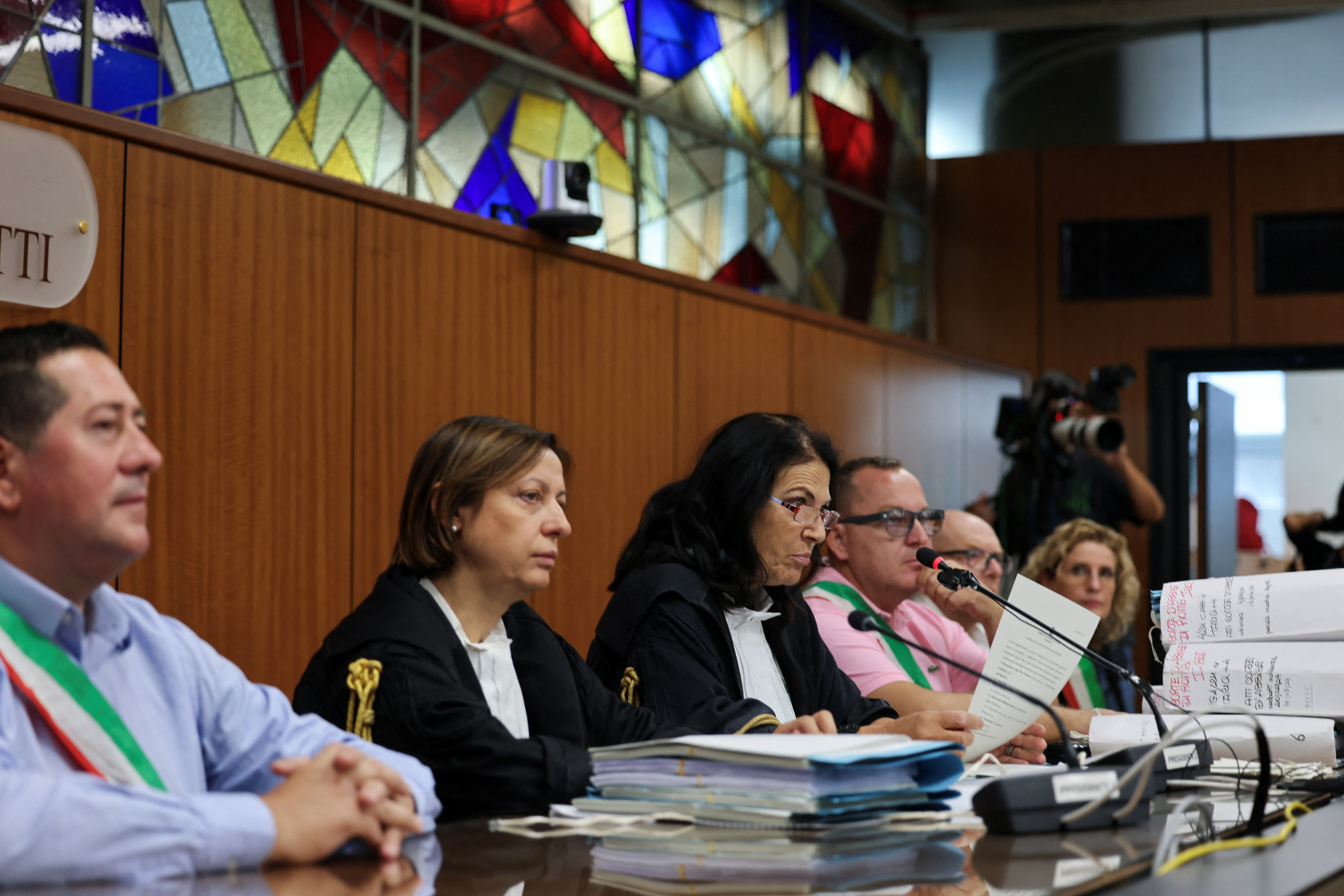 The presiding judge of the court, Paola Roja, speaks on the day of the verdict in the trial of four Egyptian security officers accused of the kidnapping, torture and murder of Giulio Regeni in Cairo in 2016, in Rome, Italy, September 28, 2026. REUTERS/Yara Nardi