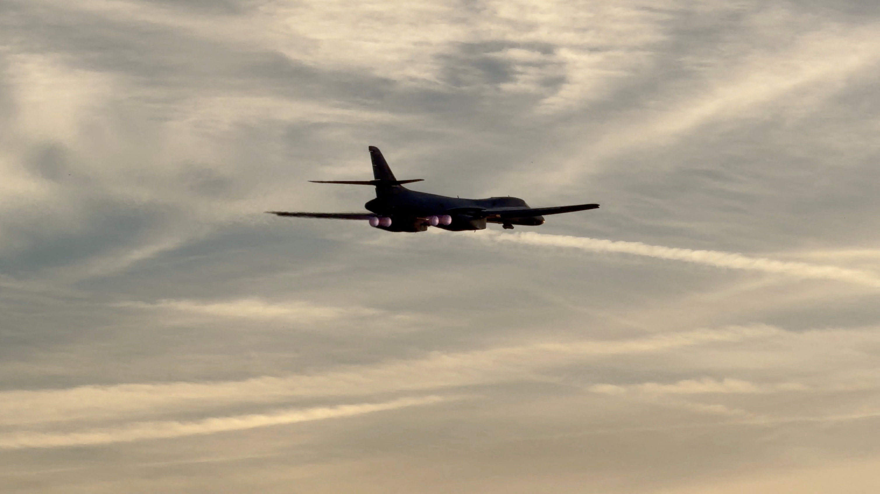 US bomber taking off